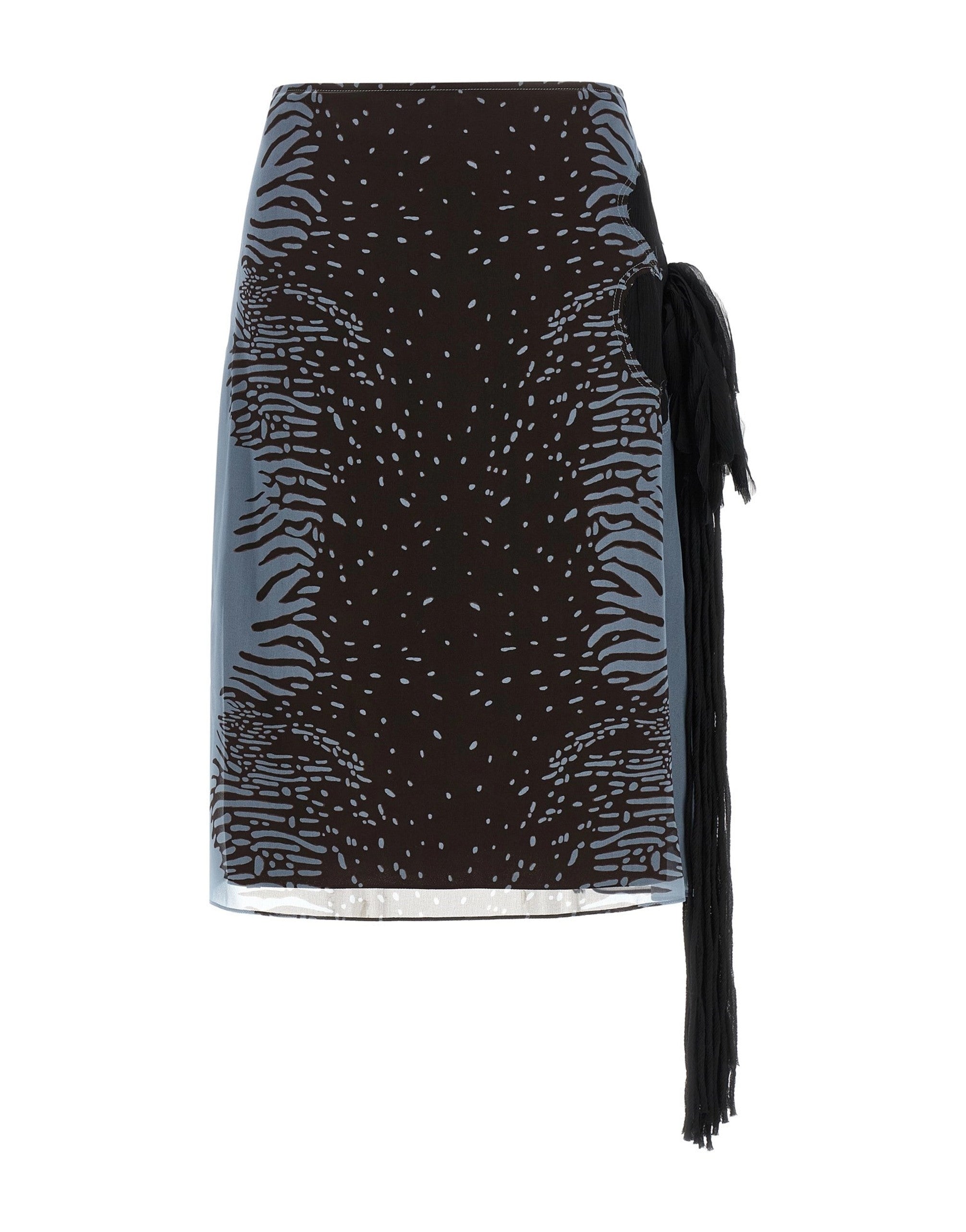 Ferragamo Animal Print Georgette Skirt