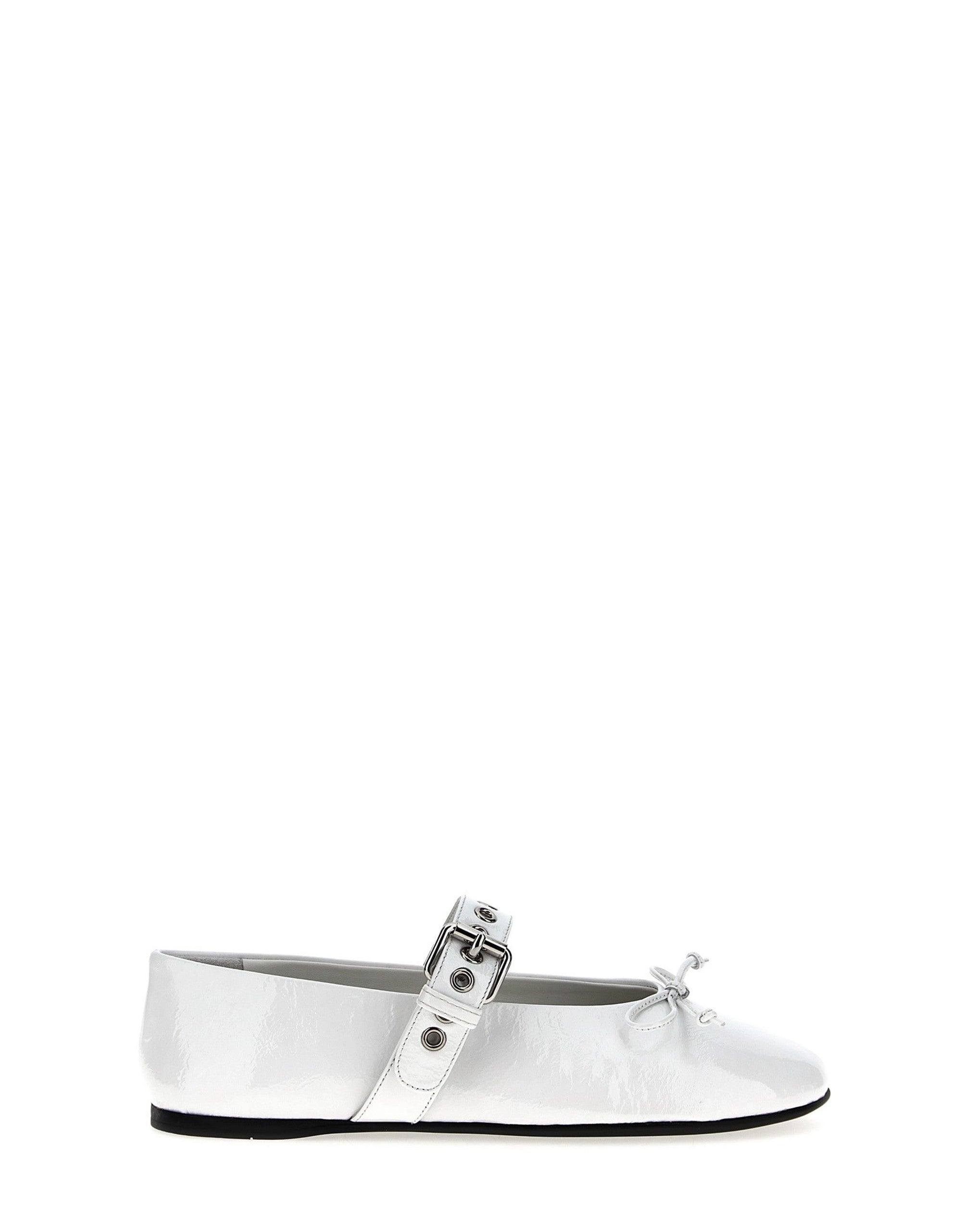 Miu Miu Buckle And Bow Ballet Flats