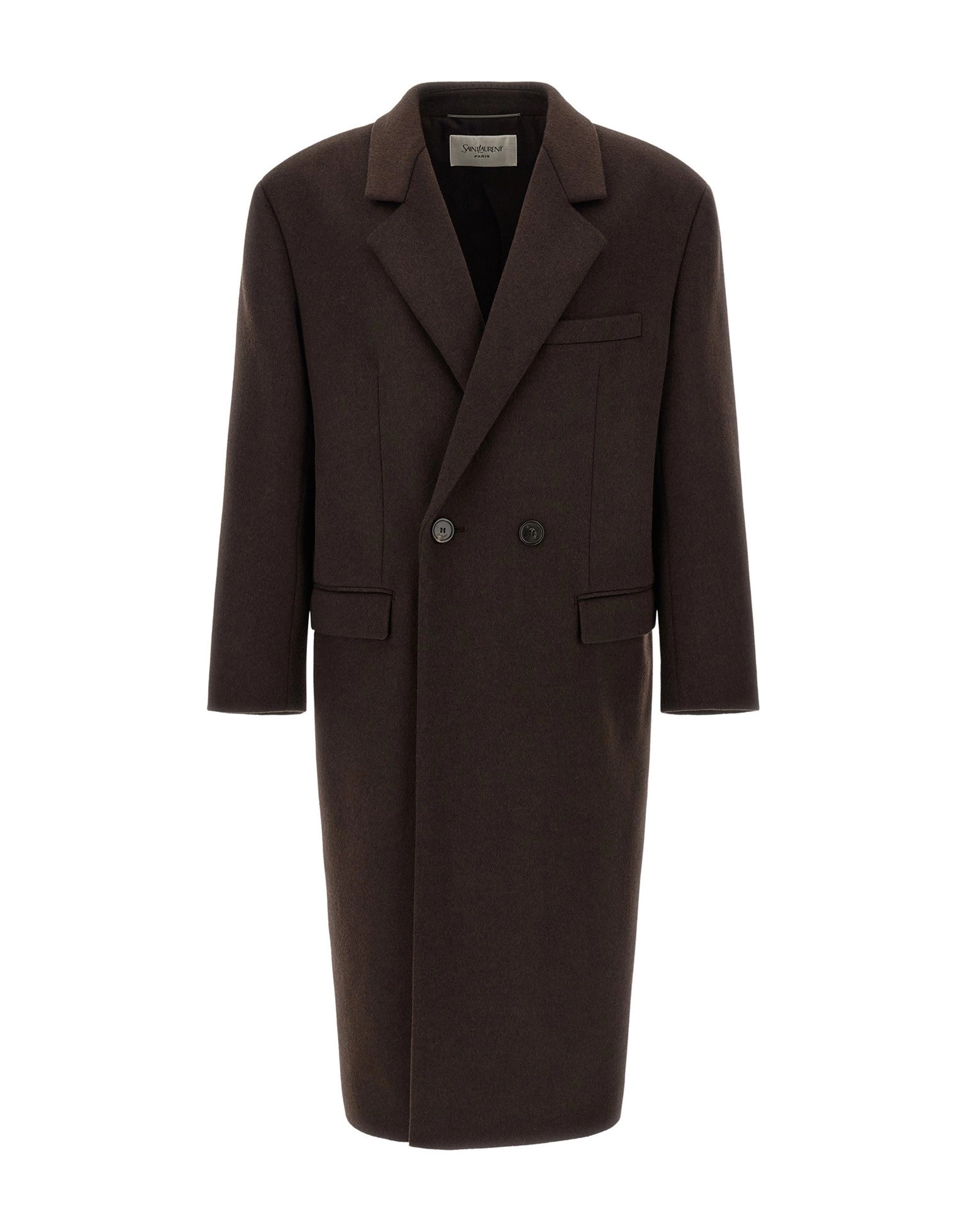 Saint Laurent Double-Face Combed Wool Coat | Sendegaro
