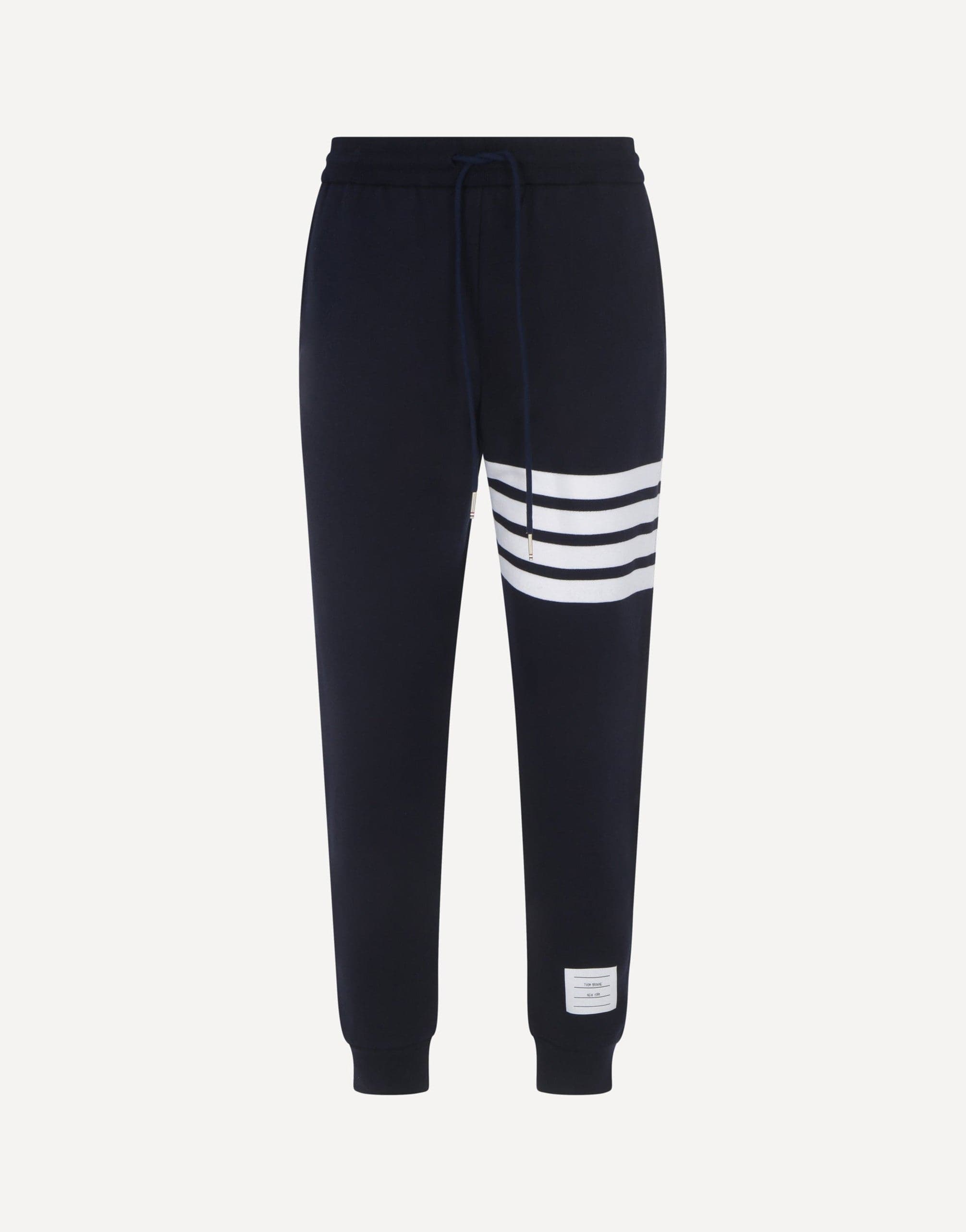 Cotton Sweatpants With White Stripes Detail