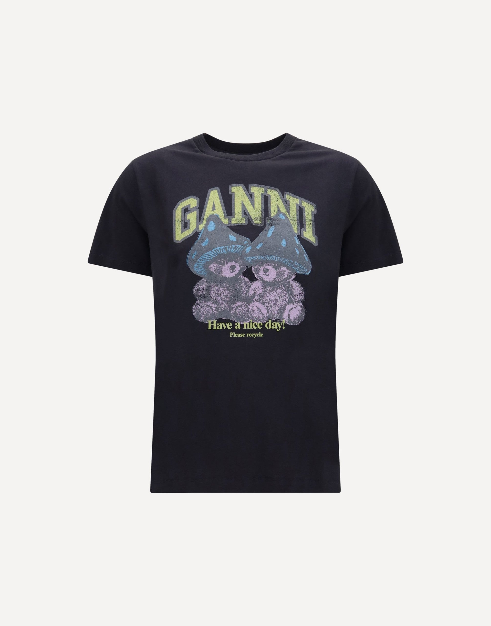Ganni Mushroom Teddy Cotton T-Shirt