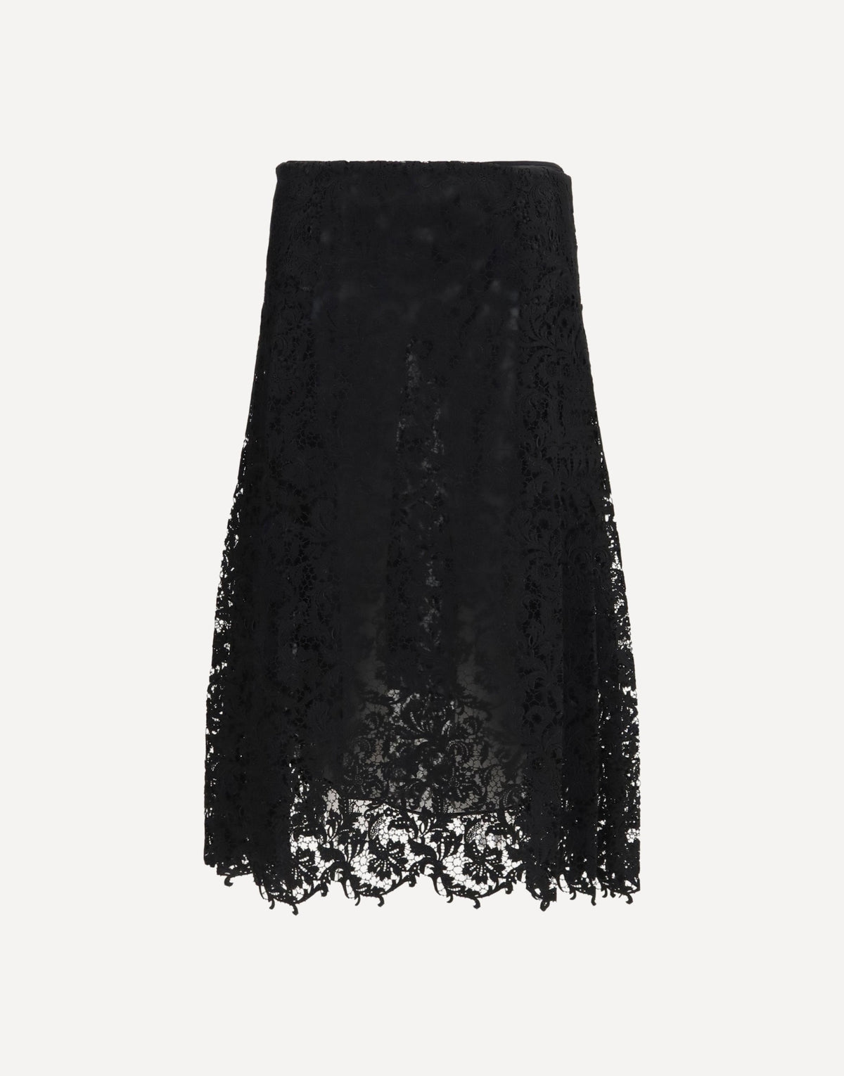 Fendi Flared Midi Skirt In Macramé Lace