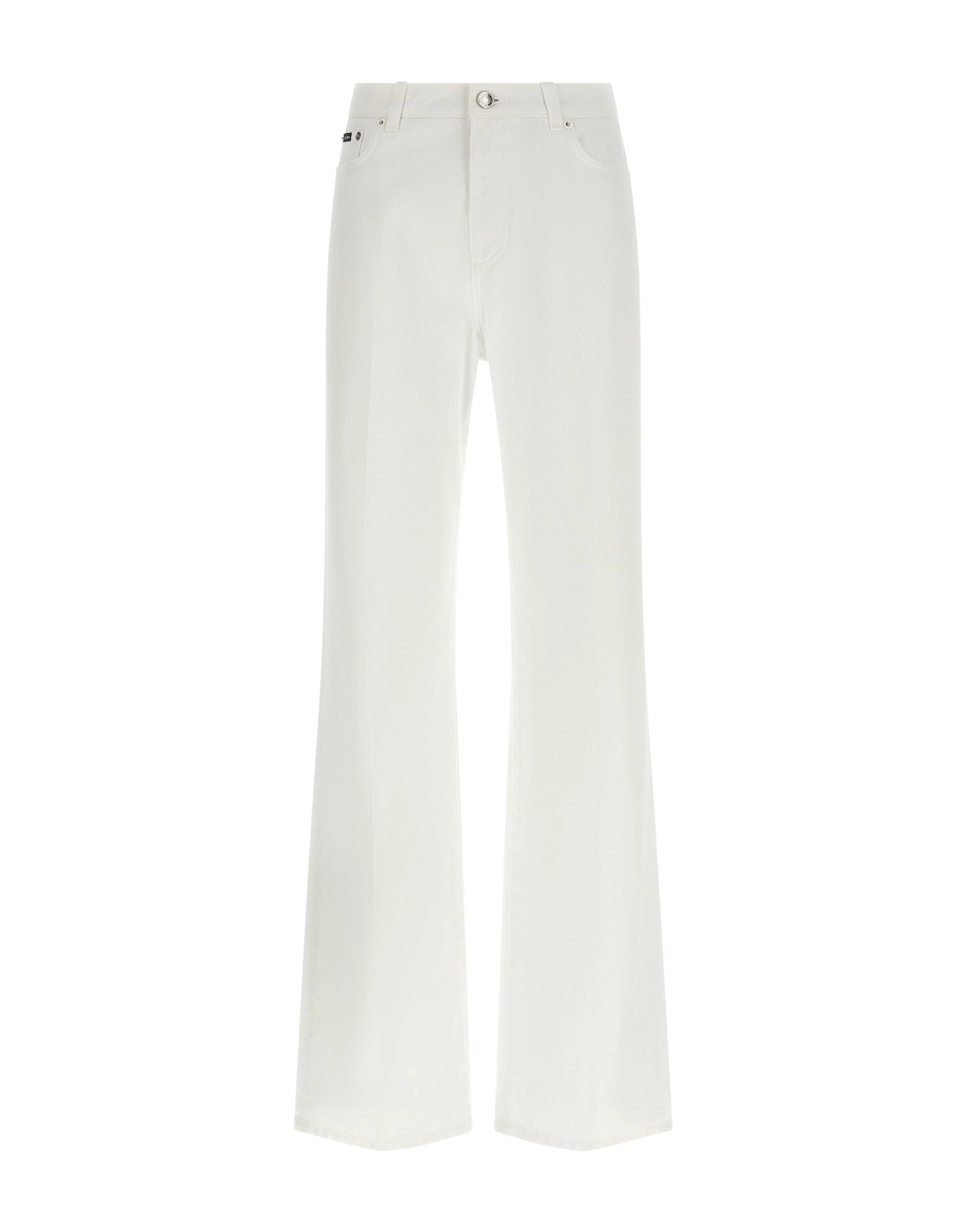 Dolce & Gabbana White Wide-Leg Denim Jeans