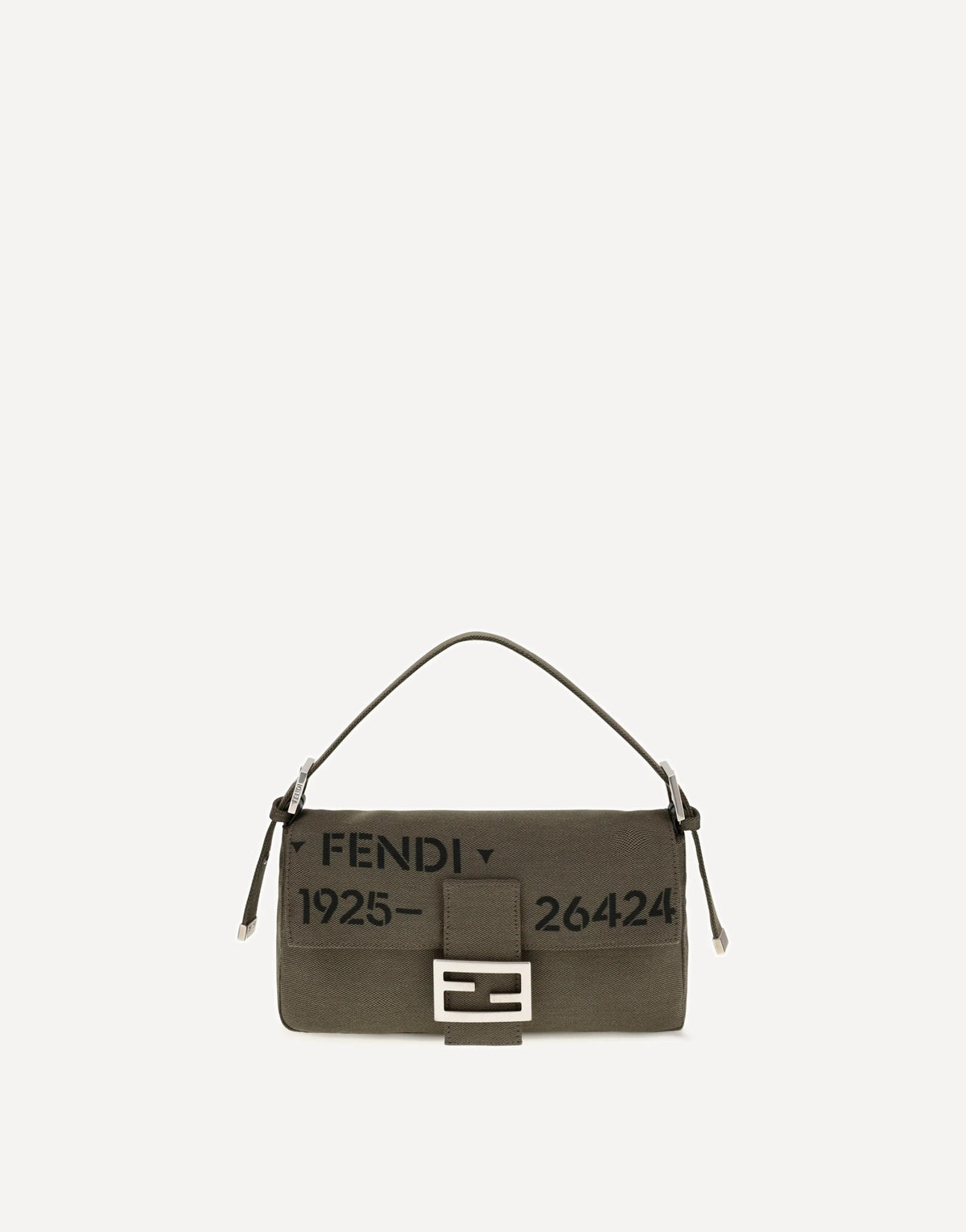 Fendi Baguette 26424 Canvas Shoulder Bag