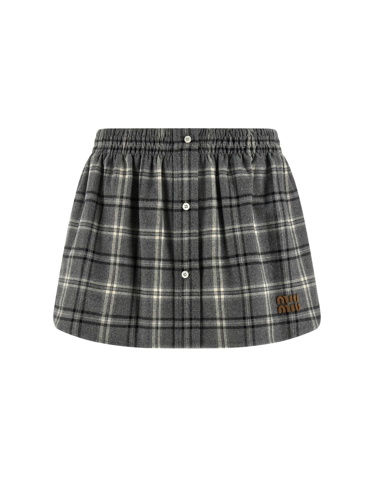 Miu Miu Check Flannel Mini Skirt