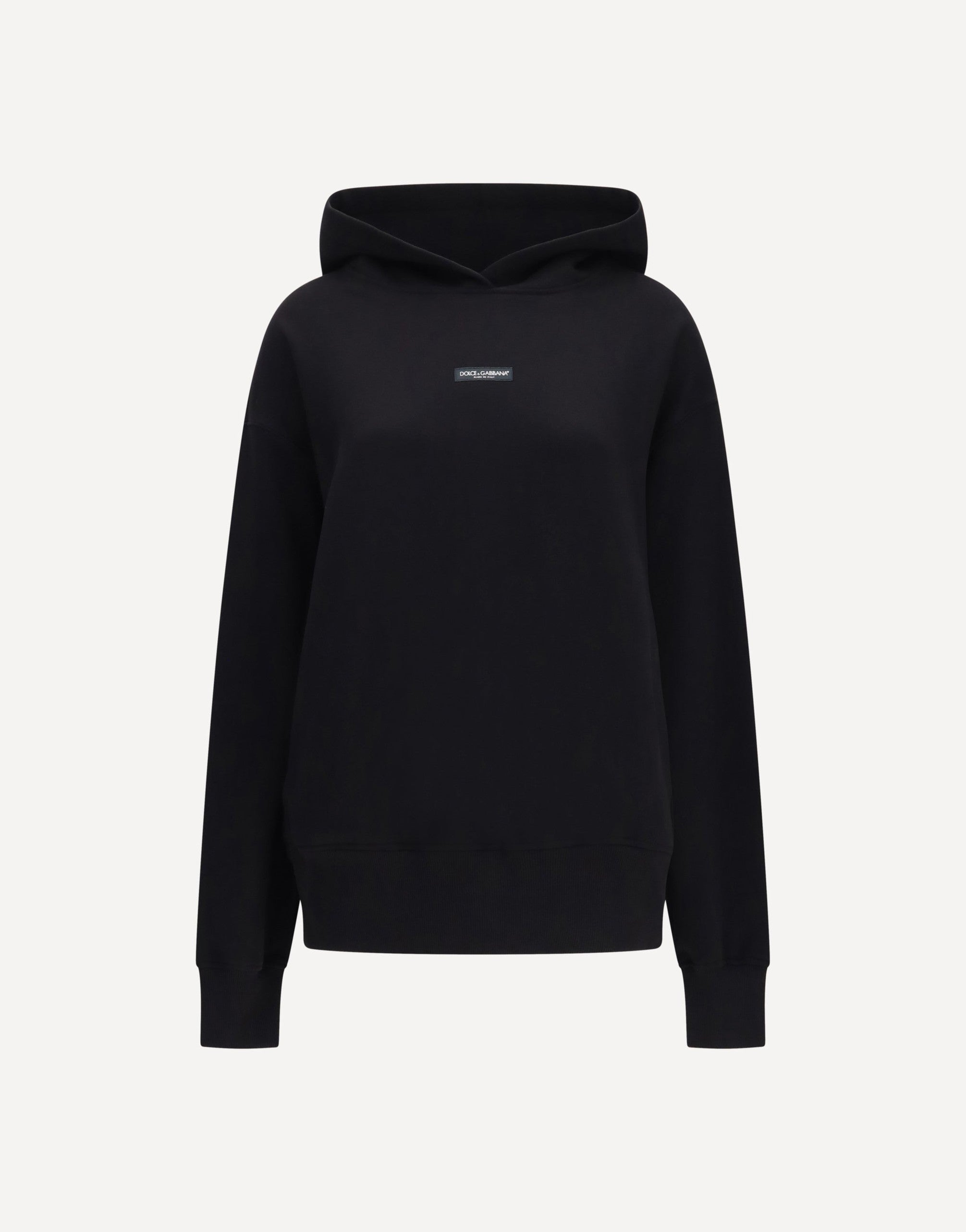Dolce & Gabbana Cotton Hooded Sweatshirt With Logo Patch