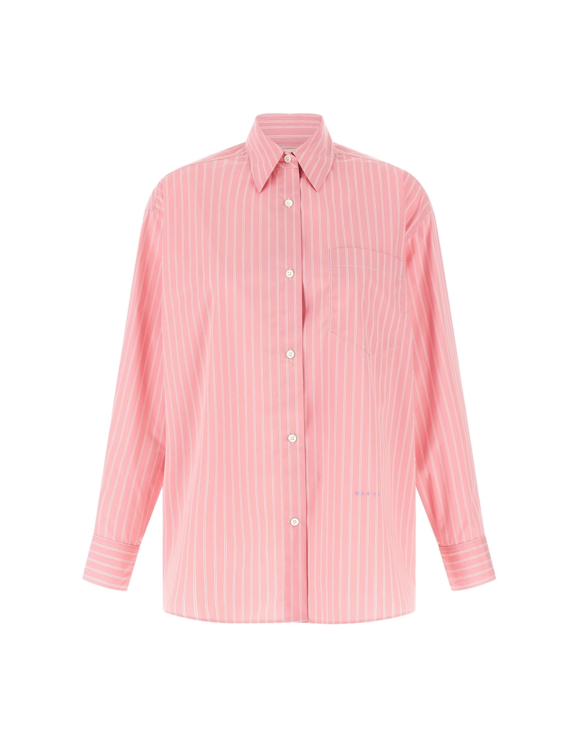 Marni Pink Oversized Striped Shirt