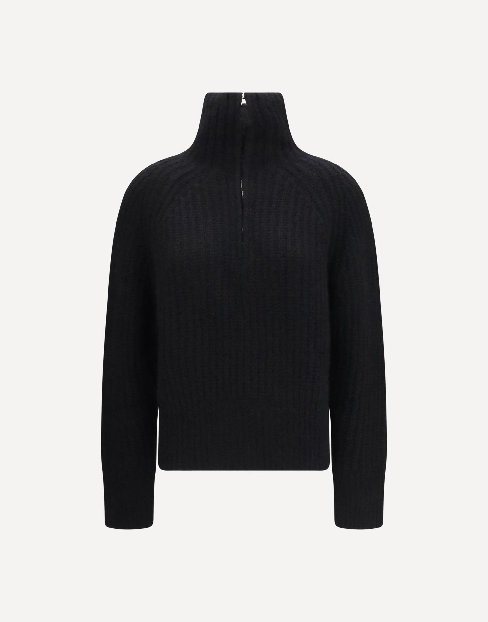 Allude Ribbed Troyer Sweater Zip