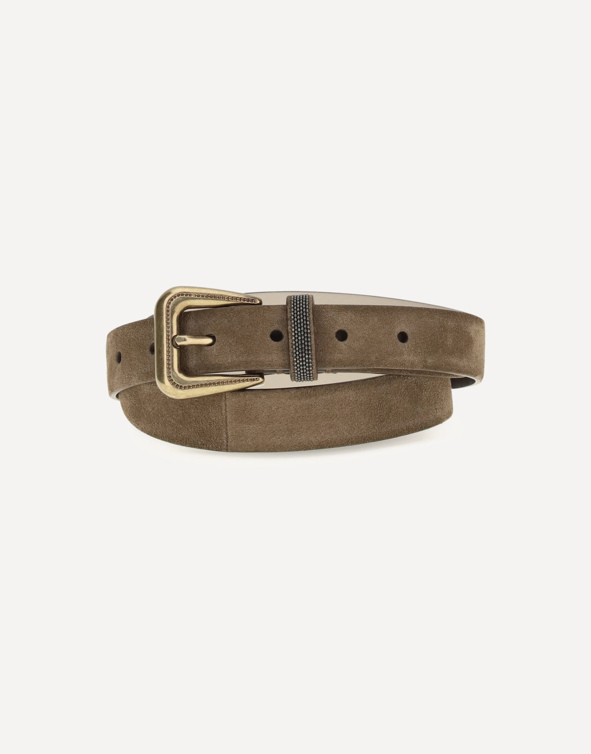 Brunello Cucinelli Suede Belt With Monili Detail