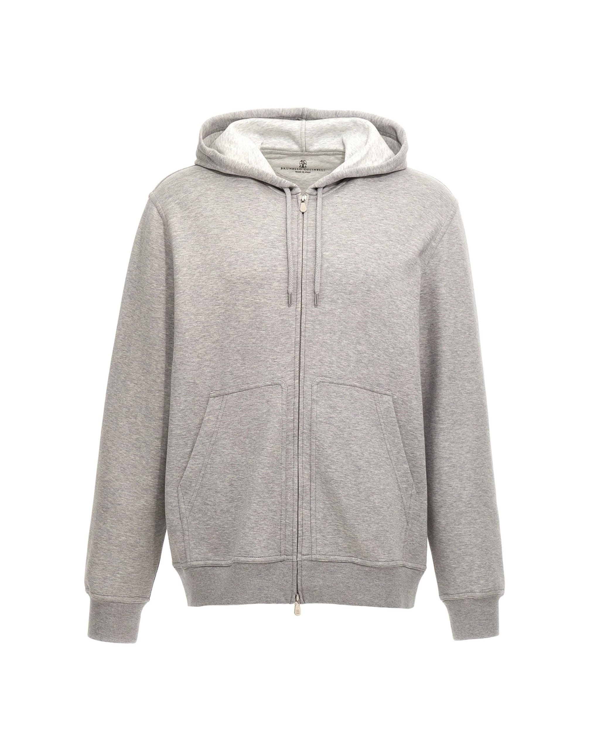 Brunello Cucinelli Gray Zip-Front Hoodie