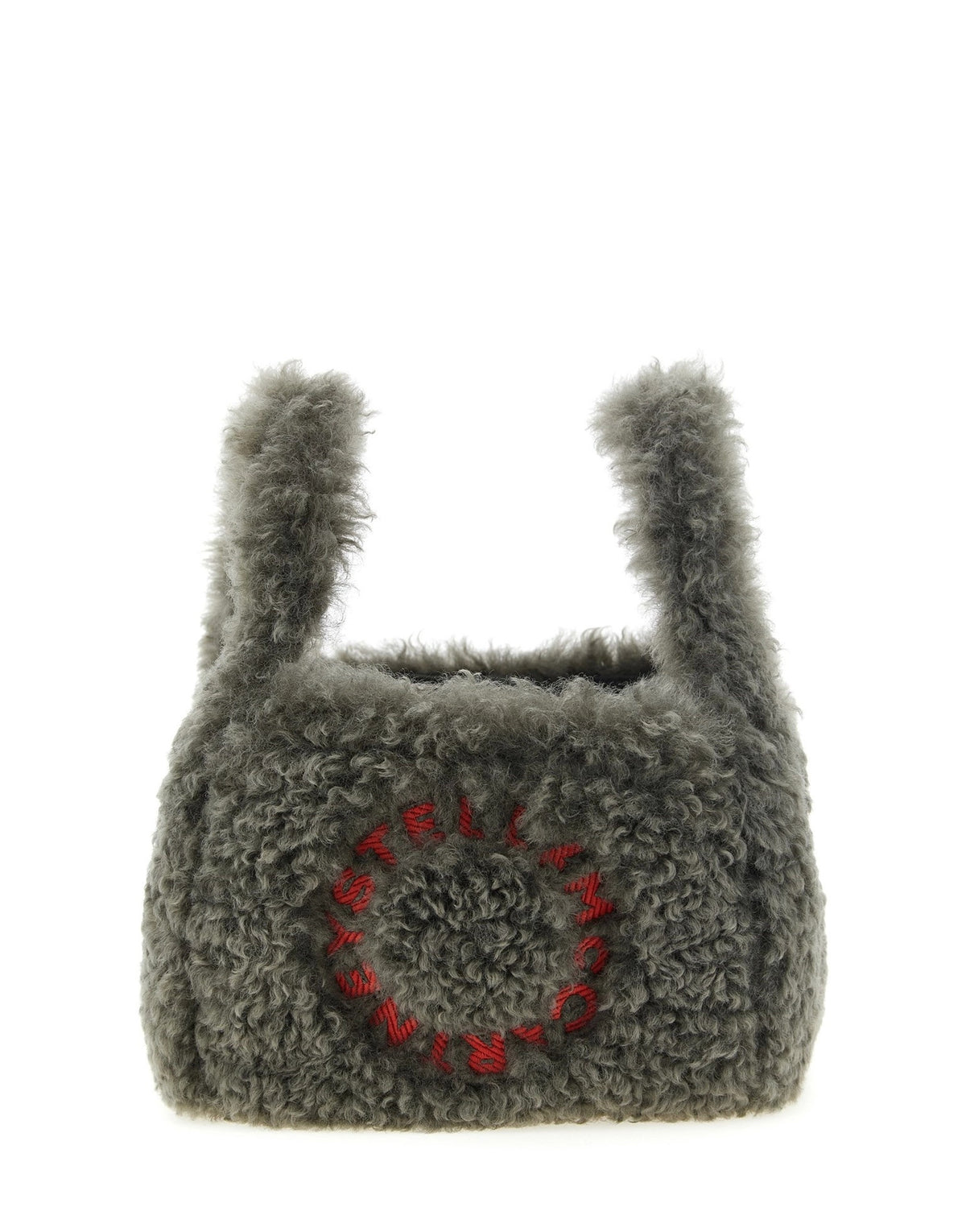 Stella McCartney Shearling Logo Shoulder Bag