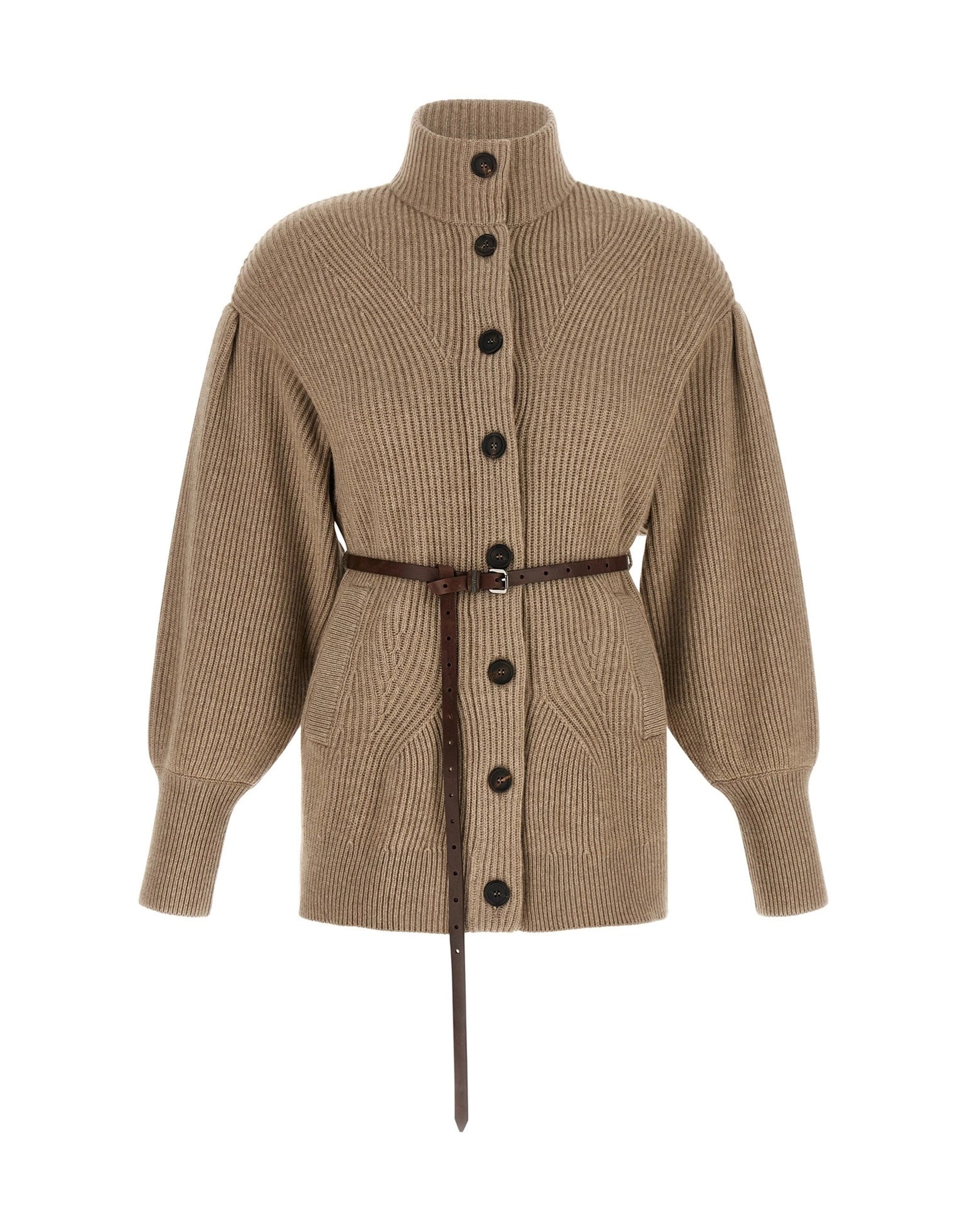 Brunello Cucinelli English Half-Ribbed Cardigan