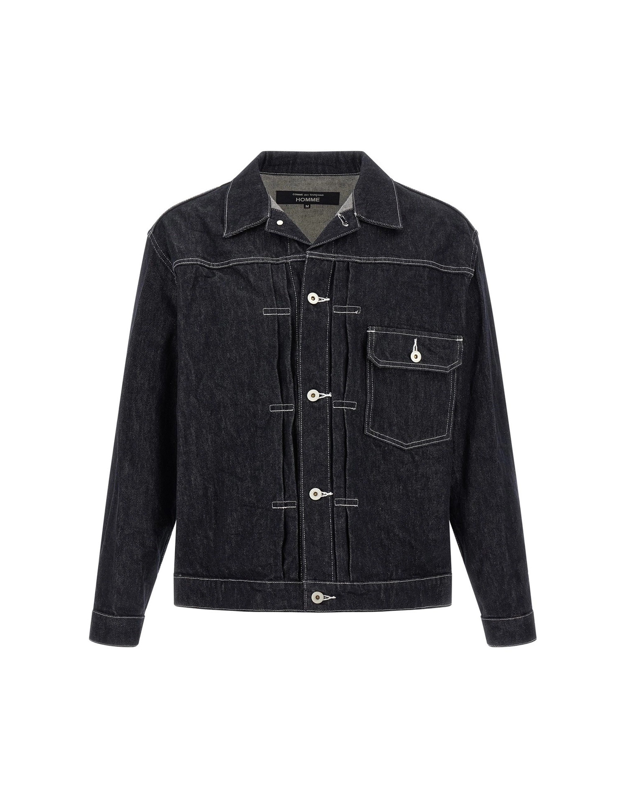 Comme Des Garçons Pleated Detail Denim Jacket | Sendegaro