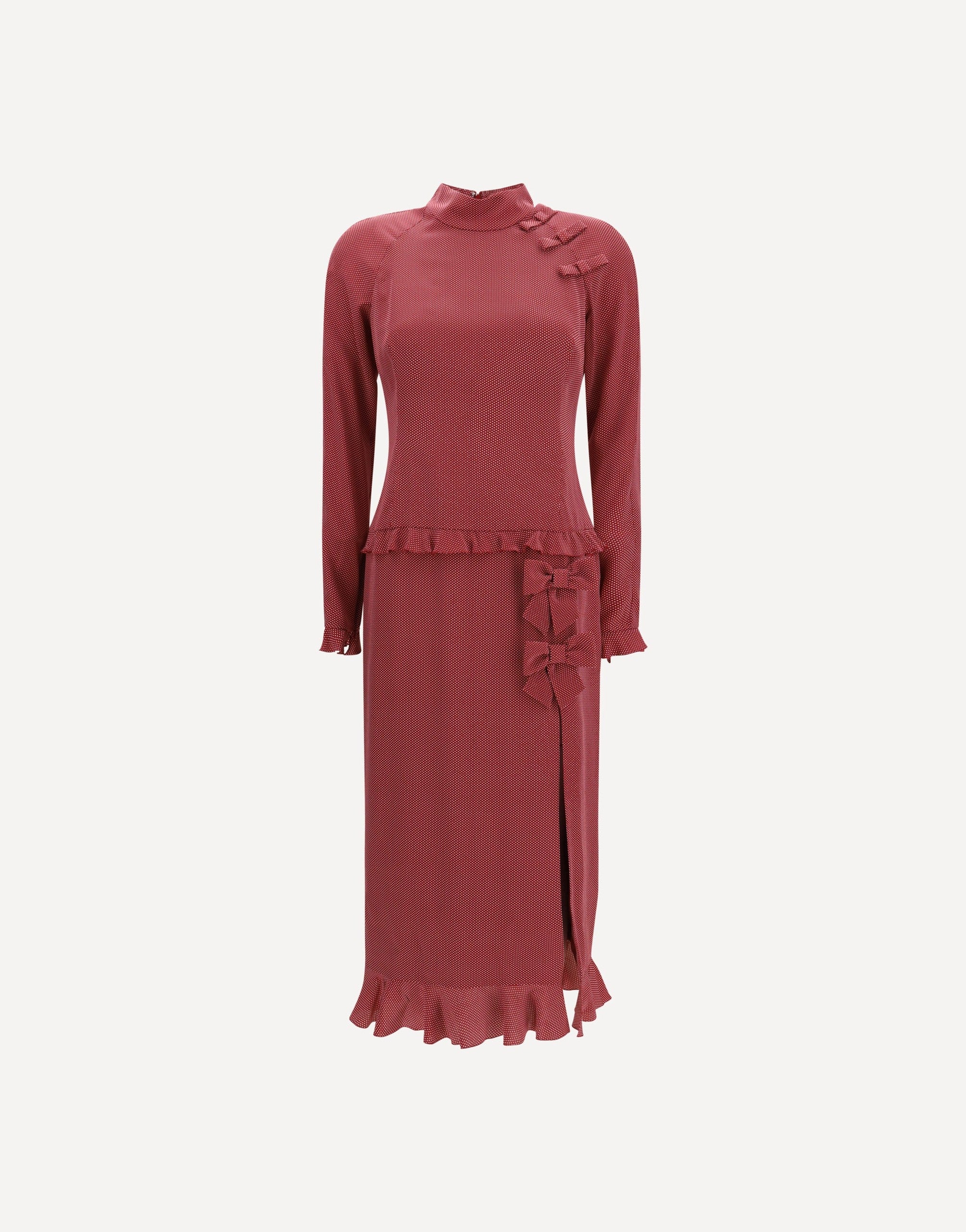 Alessandra Rich Silk Polka-Dot Midi Dress
