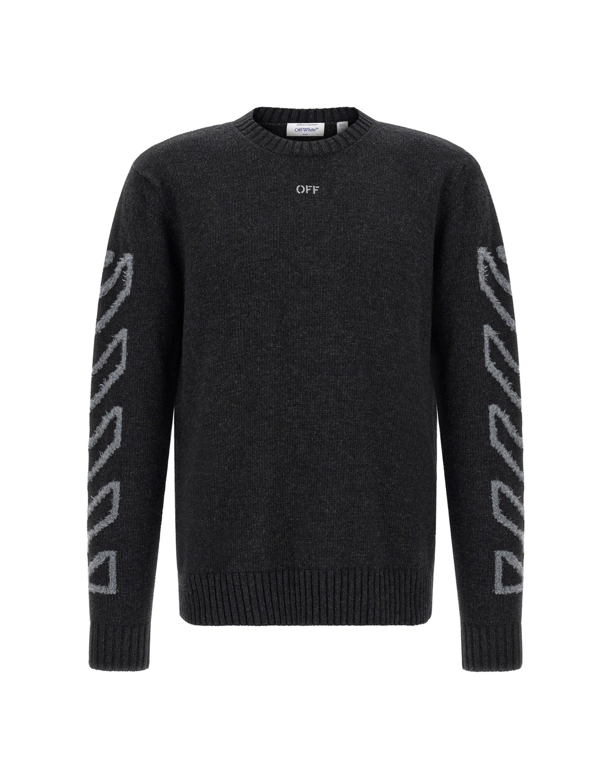 Off-White Diag Arrow Fuzzy Intarsia Sweater
