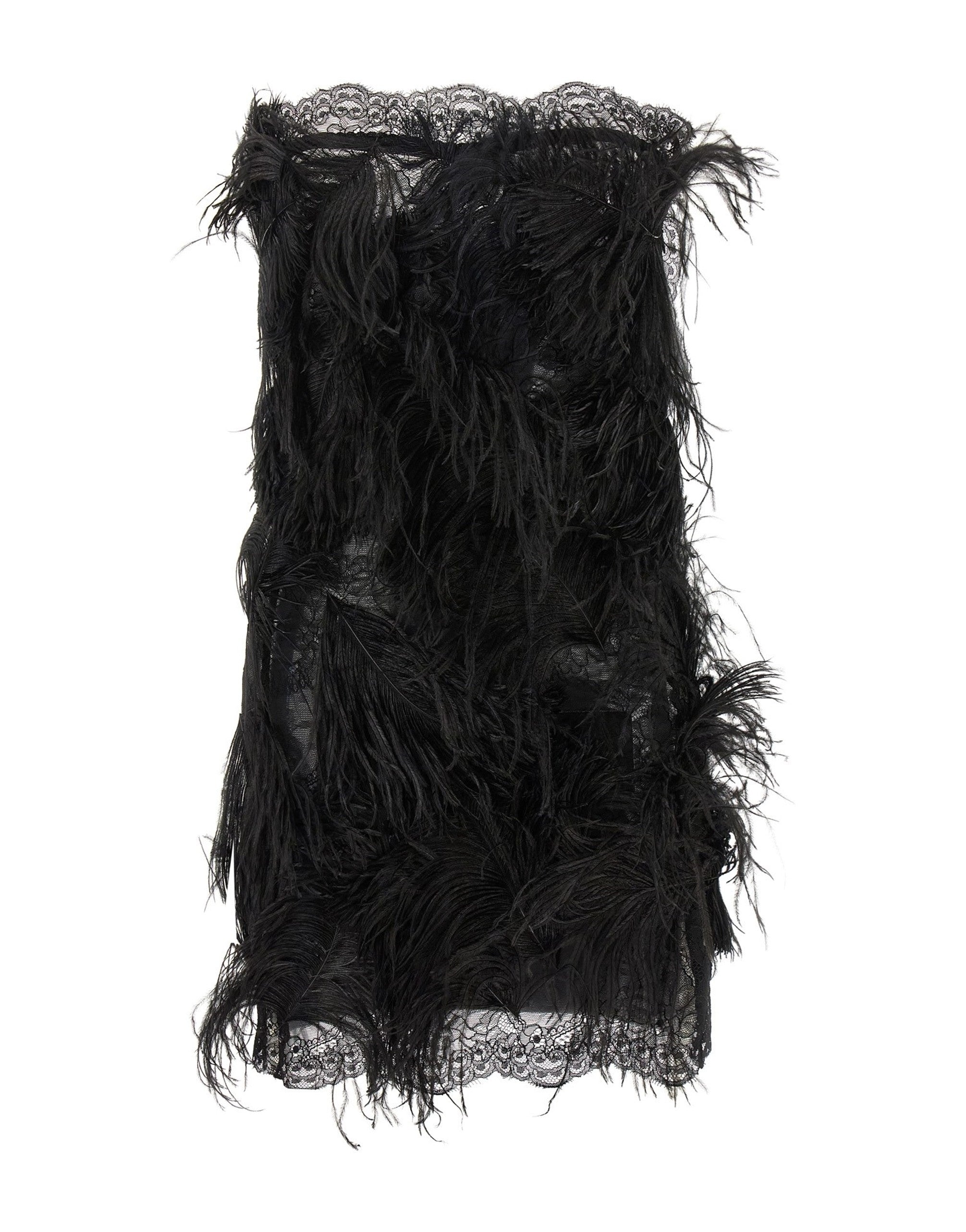 The Attico Lace And Feather Mini Dress