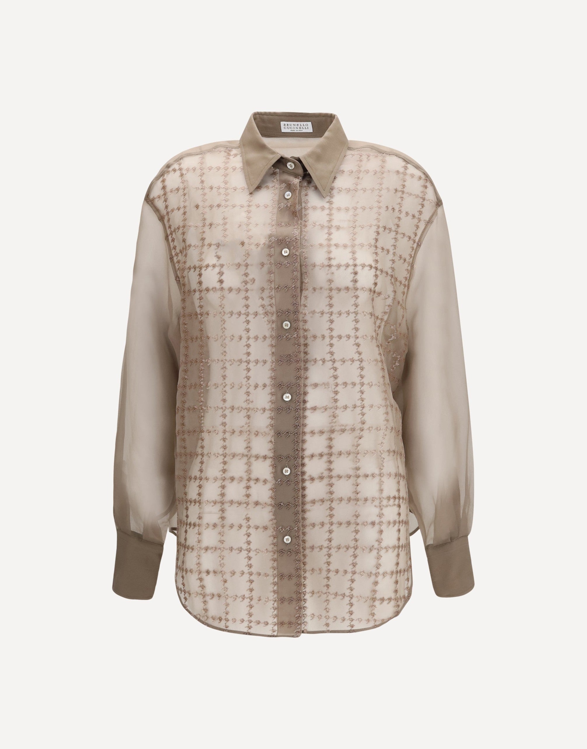 Brunello Cucinelli Sheer Checked Shirt