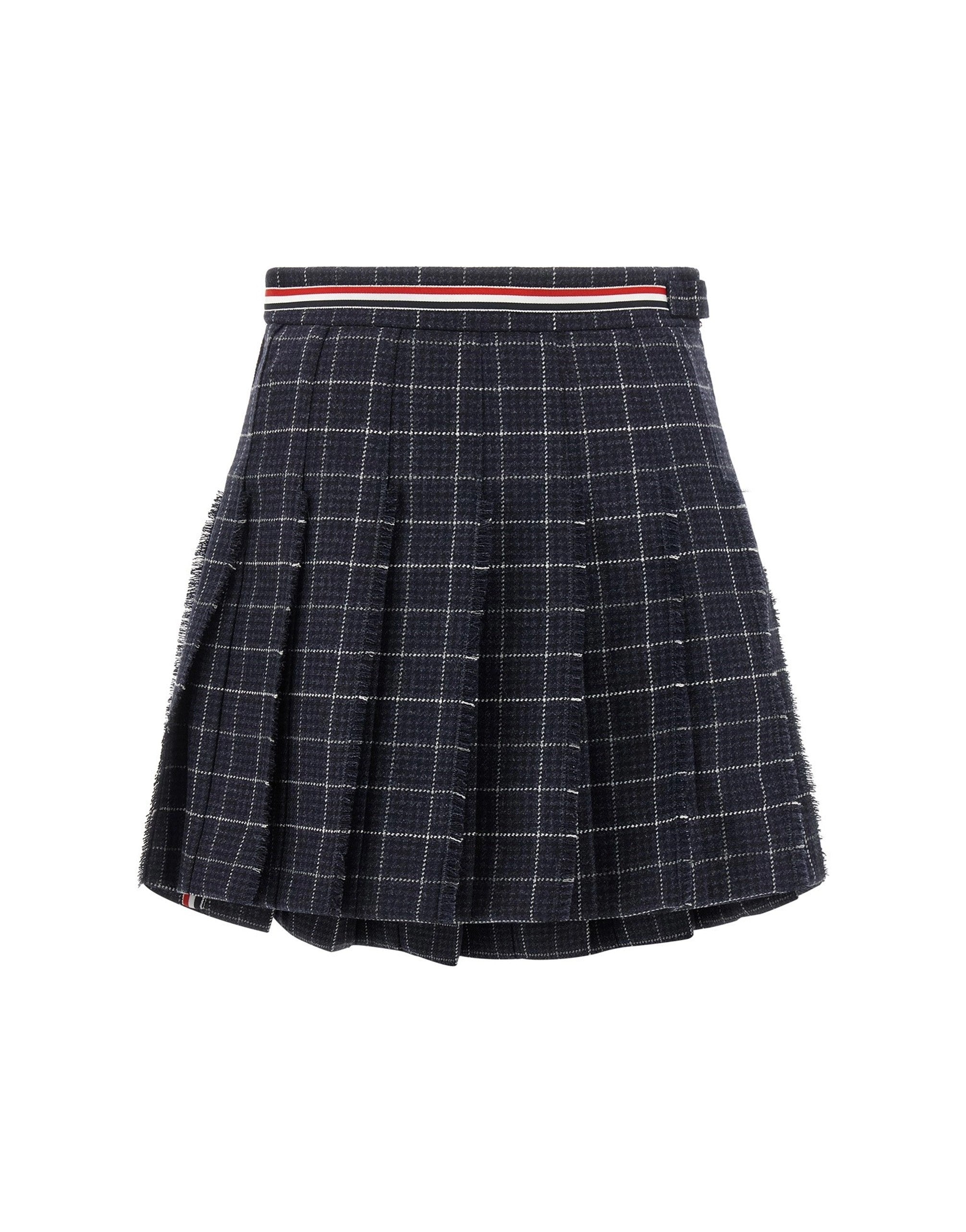 Thom Browne Rwb Pleated Tweed Skirt