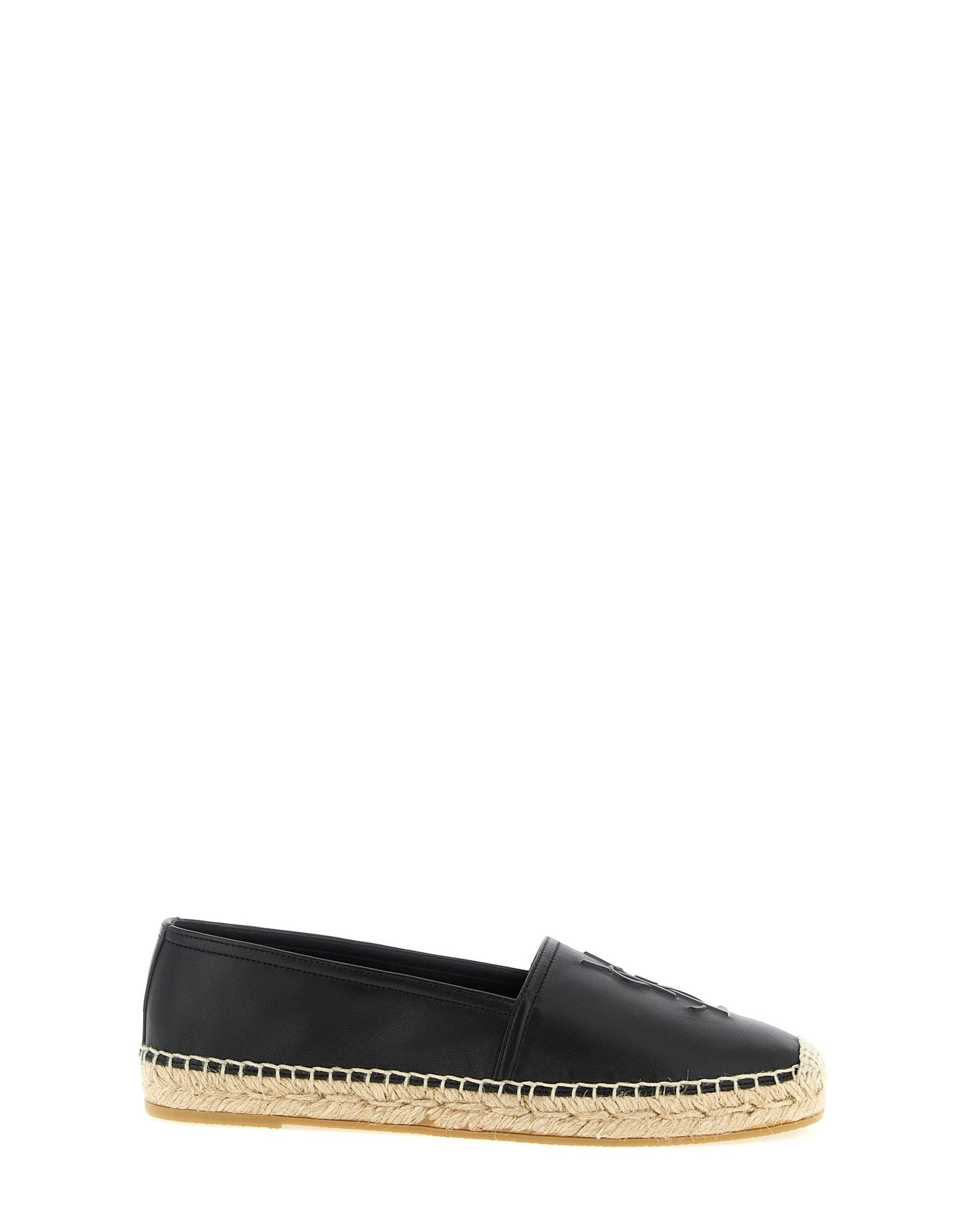 Saint Laurent Logo Leather Espadrilles