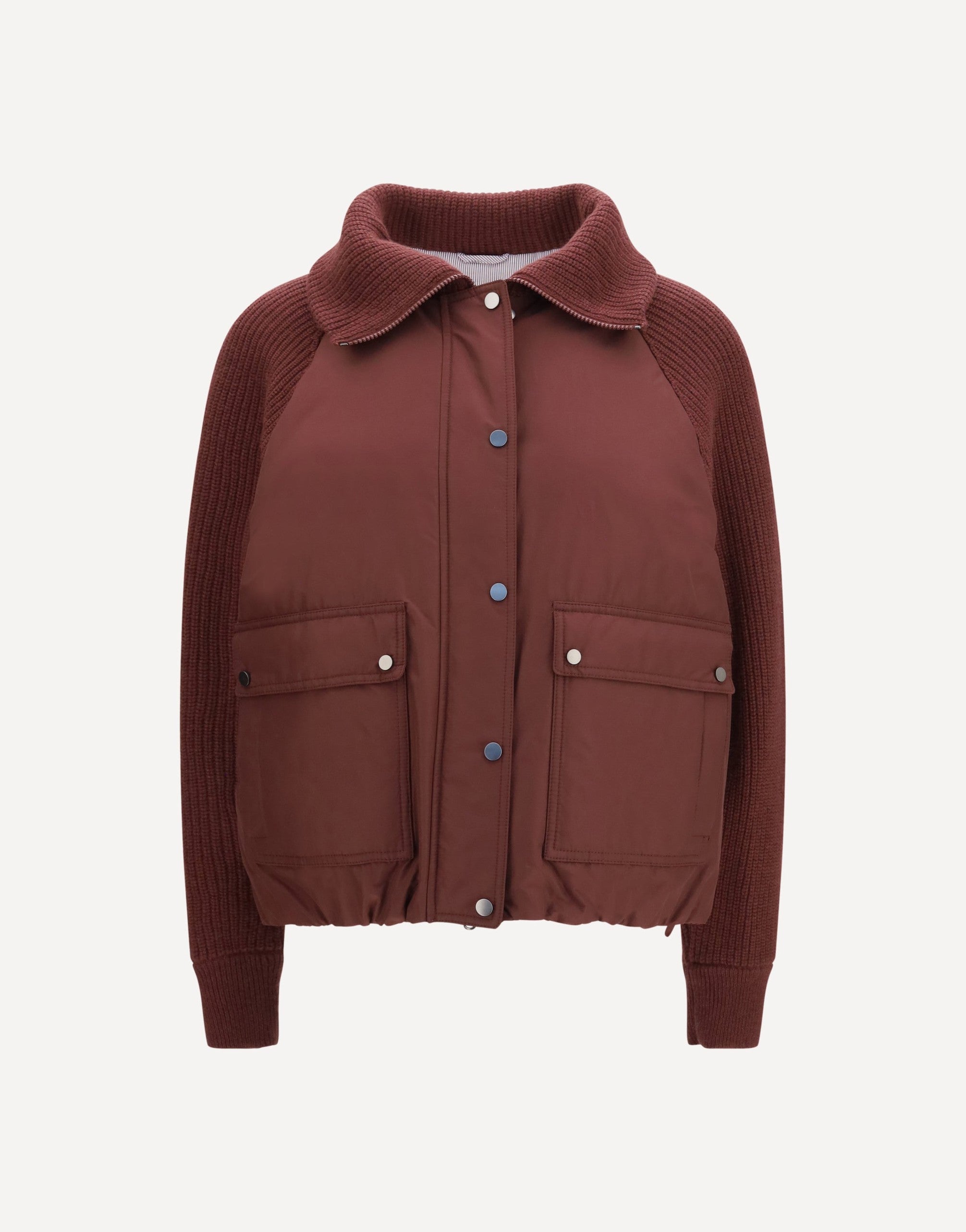 Brunello Cucinelli Jaqueta Puffer Com Mangas de Lã