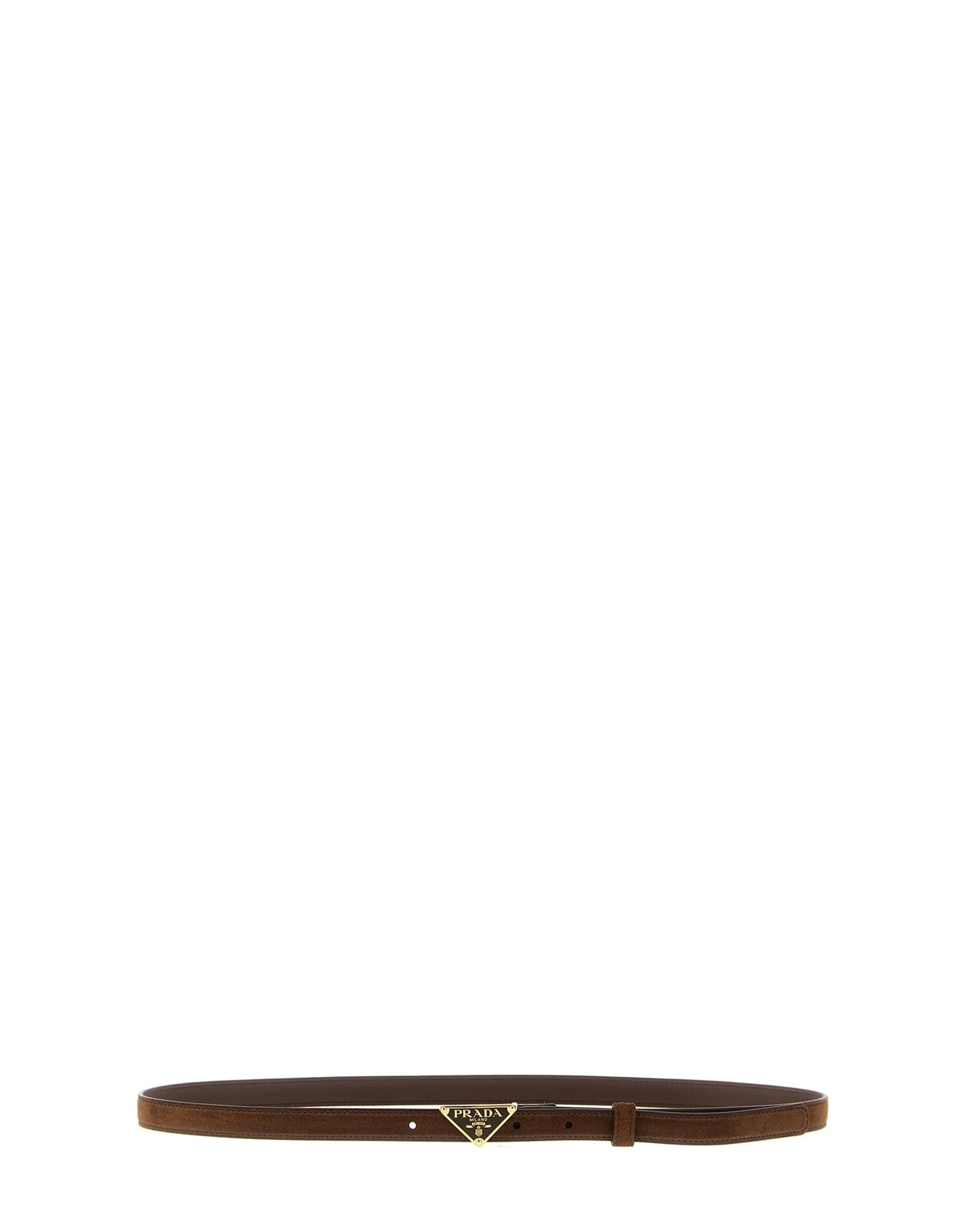 Prada Suede Belt With Triangle Buckle
