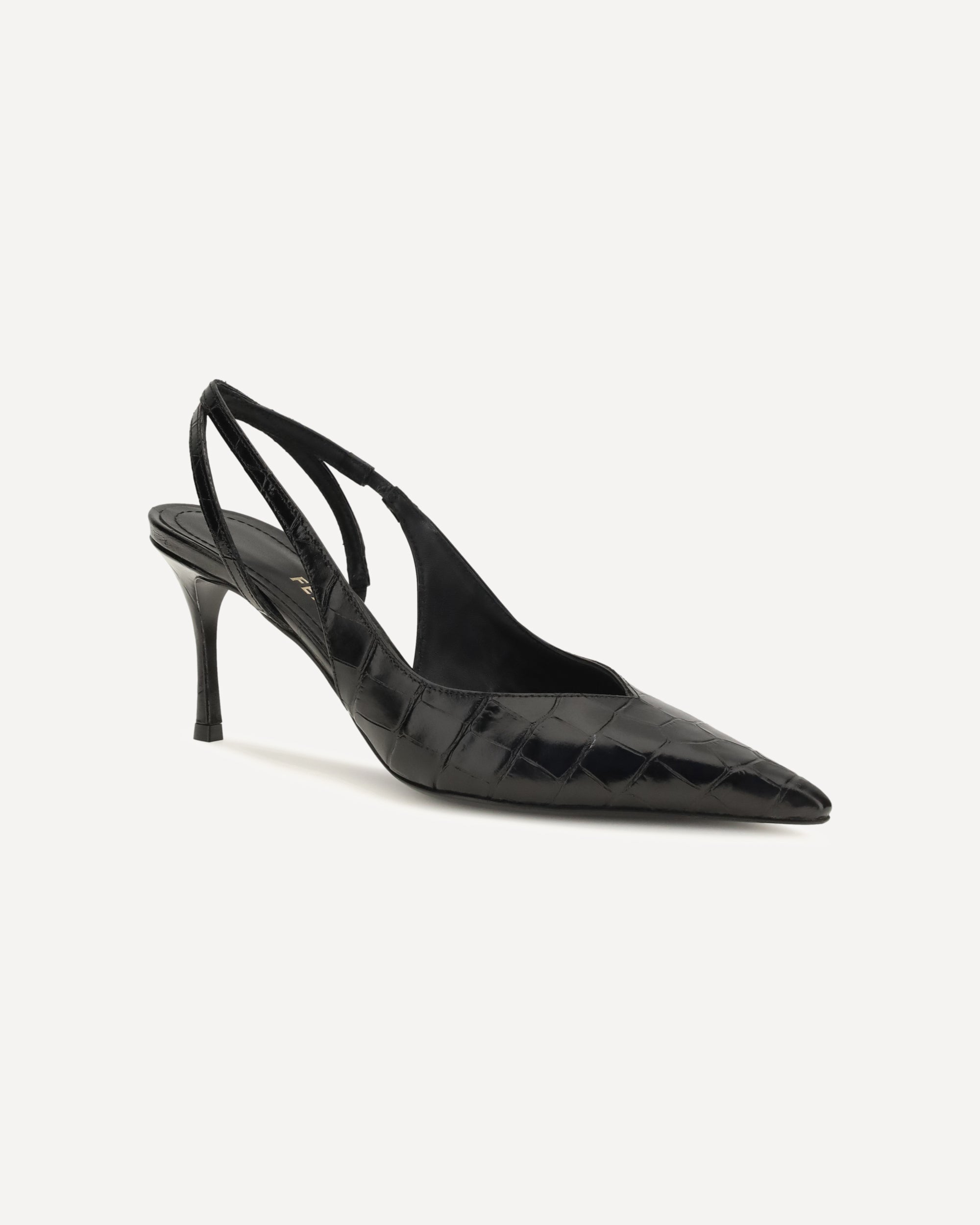 Ferragamo Crocodile-Effect Leather Slingback Pumps - alternate view