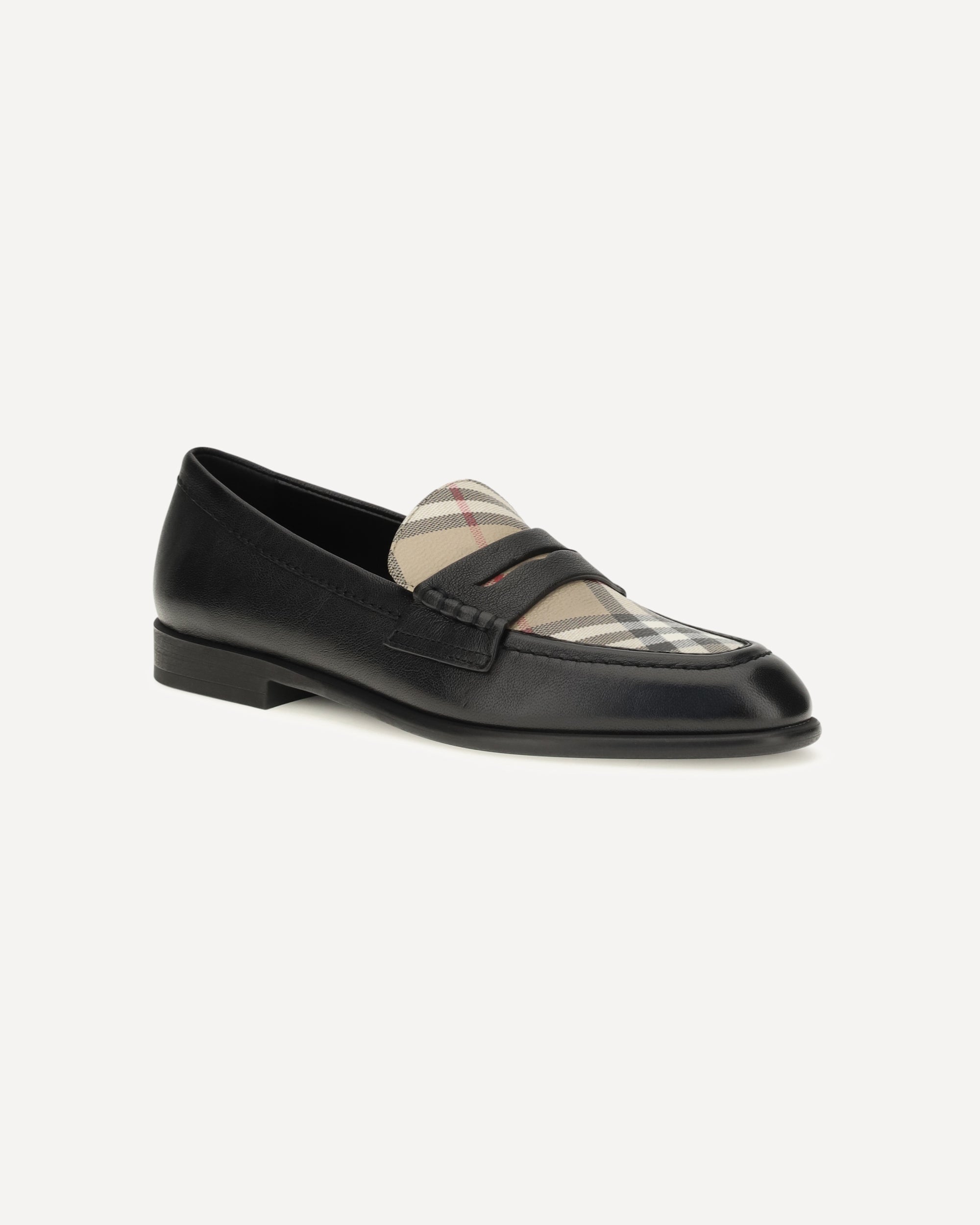 Burberry Opal Leather Check Loafers - alternate view