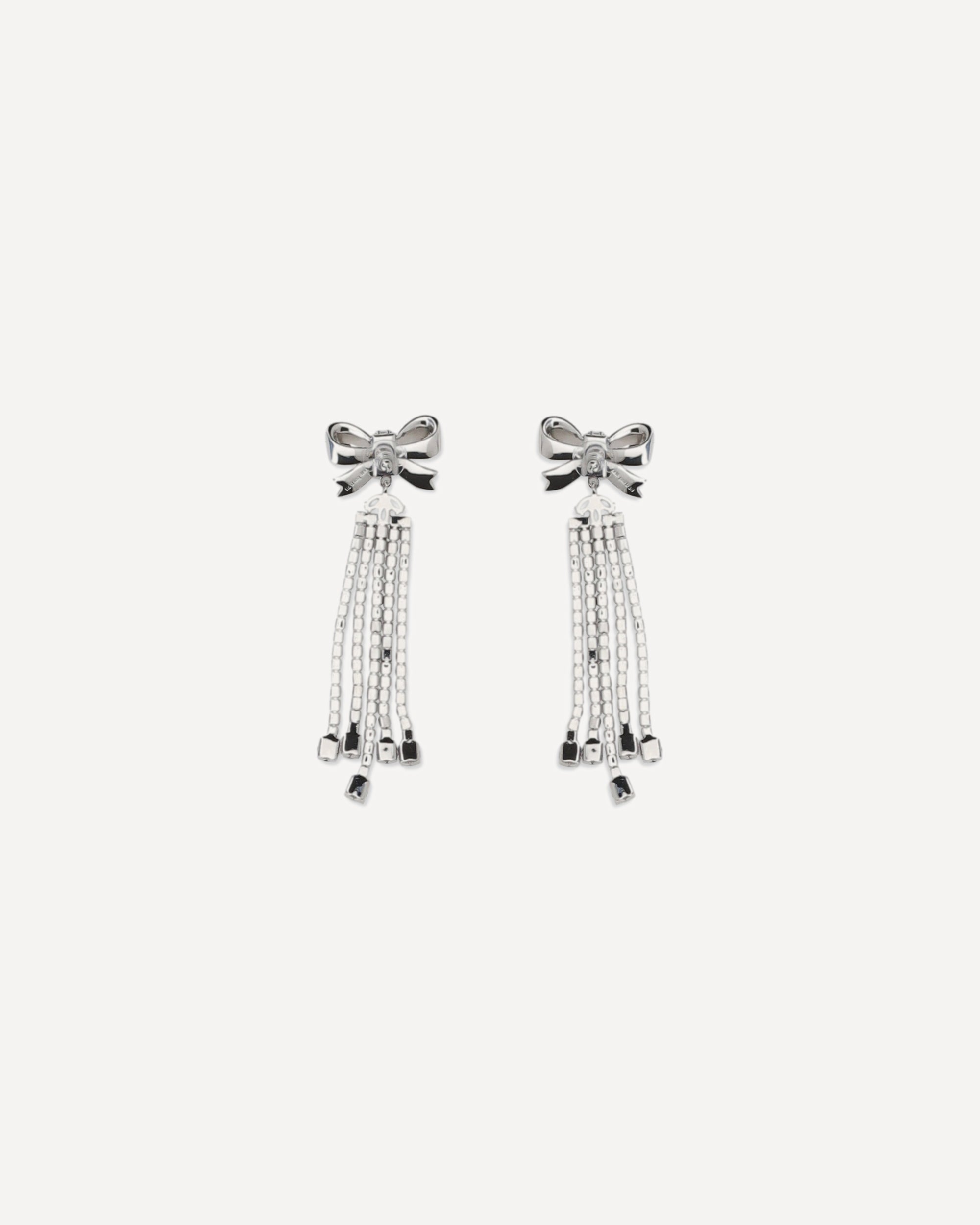 Self-Portrait Crystal Bow Drop Earrings