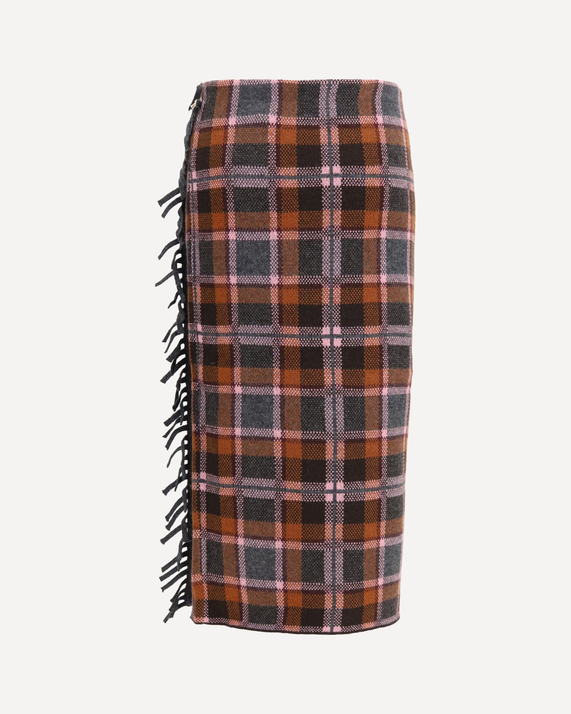 Guest in Residence Tartan Fringed Wrap Skirt - alternate view
