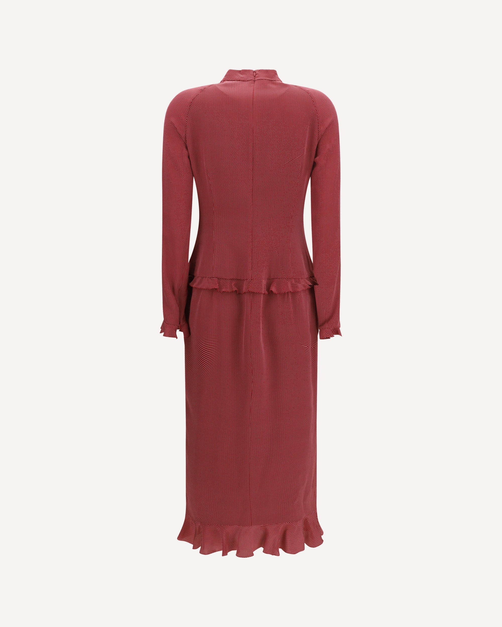 Alessandra Rich Silk Polka-Dot Midi Dress - alternate view