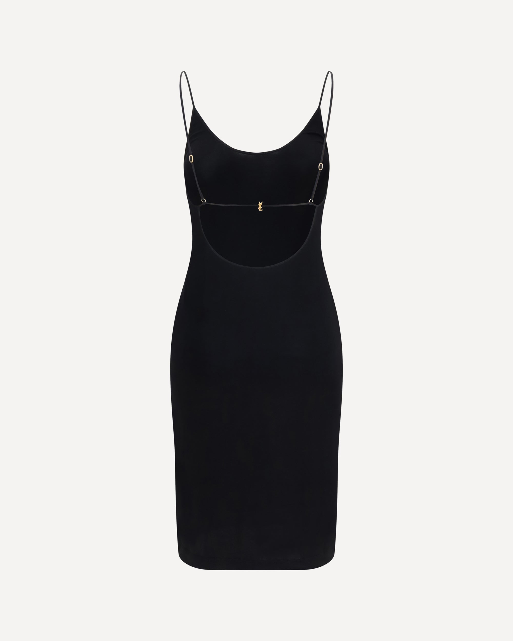 Saint Laurent Cassandre Open-Back Ribbed Dress - alternate view
