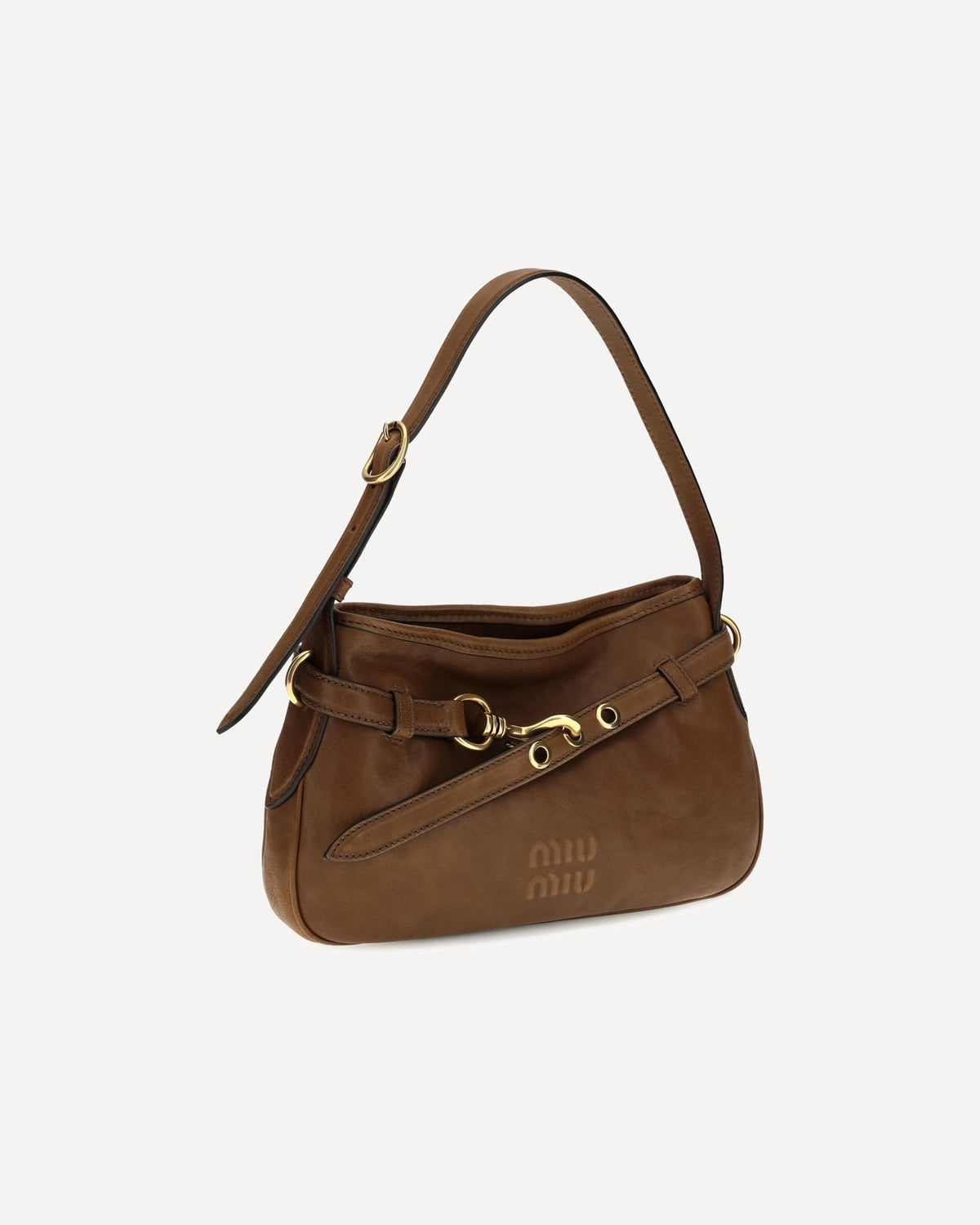 Miu Miu Leather Shoulder Bag With Buckle Detail - alternate view