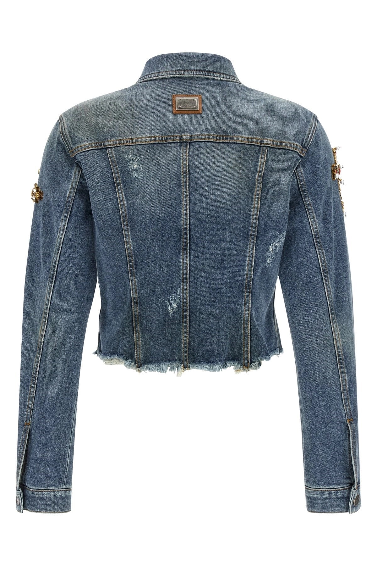 Dolce & Gabbana Cross-Embellished Denim Jacket | Sendegaro JP