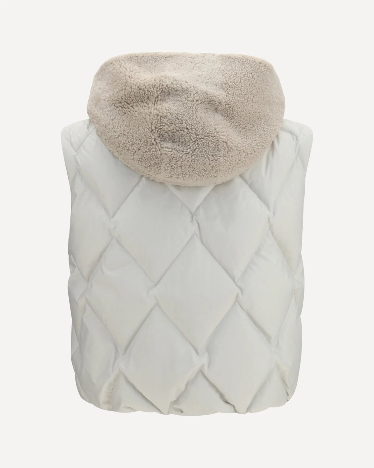 Brunello Cucinelli Padded Vest With Shearling Hood - alternate view