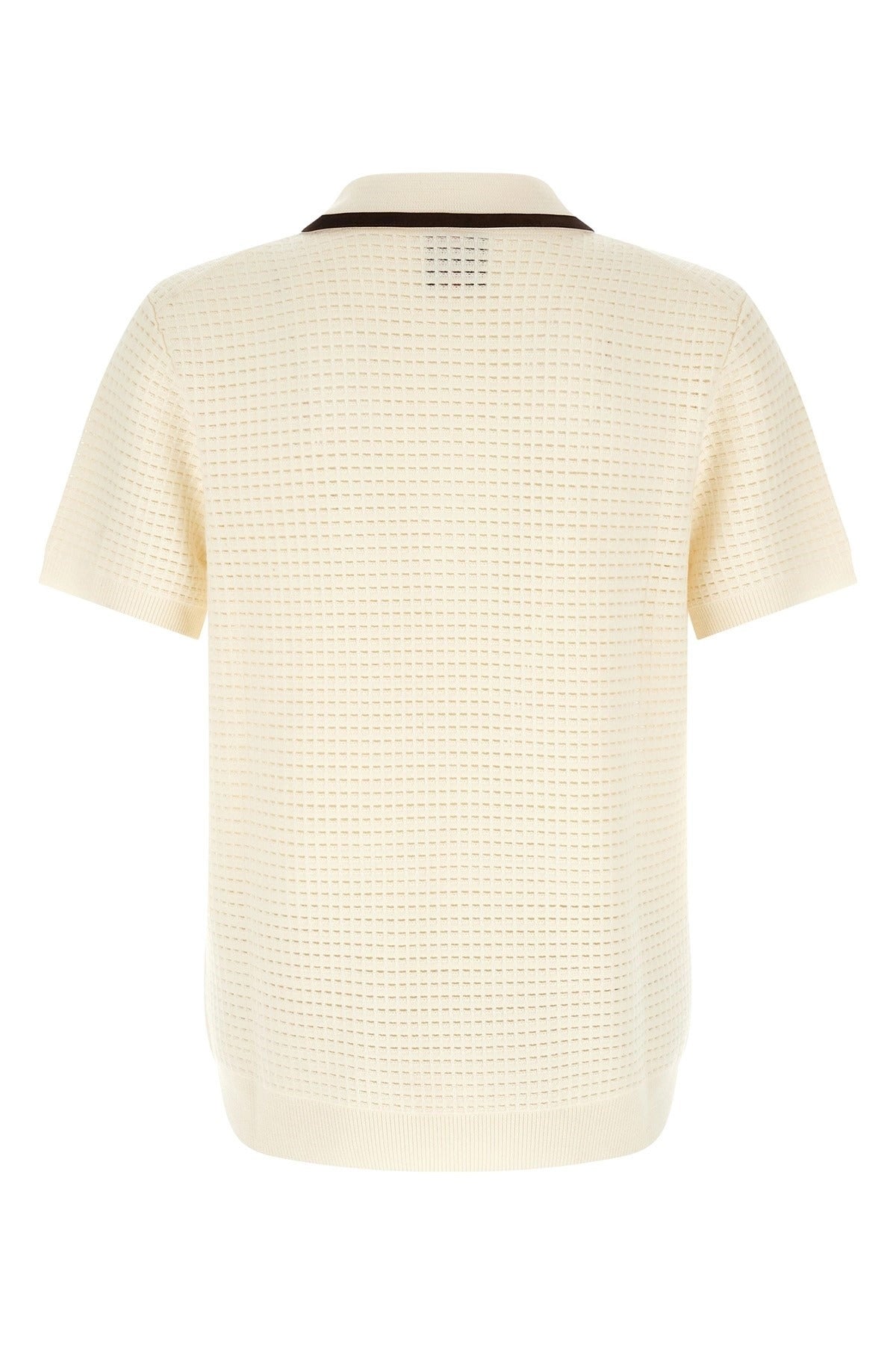 Casablanca Waffle Stitch Knit Polo Shirt - alternate view