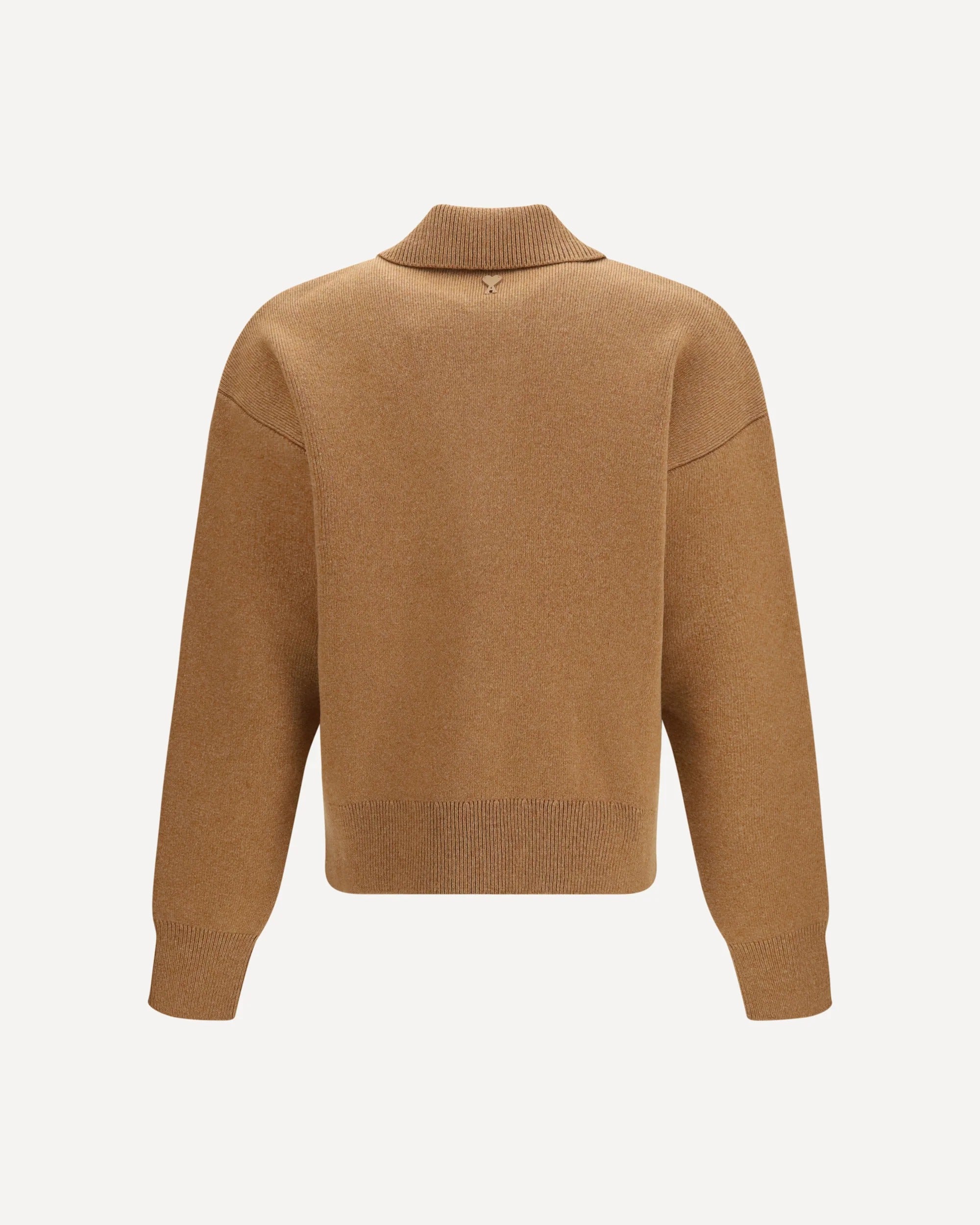 Ami Paris Wool Shirt Collar Cardigan | Sendegaro