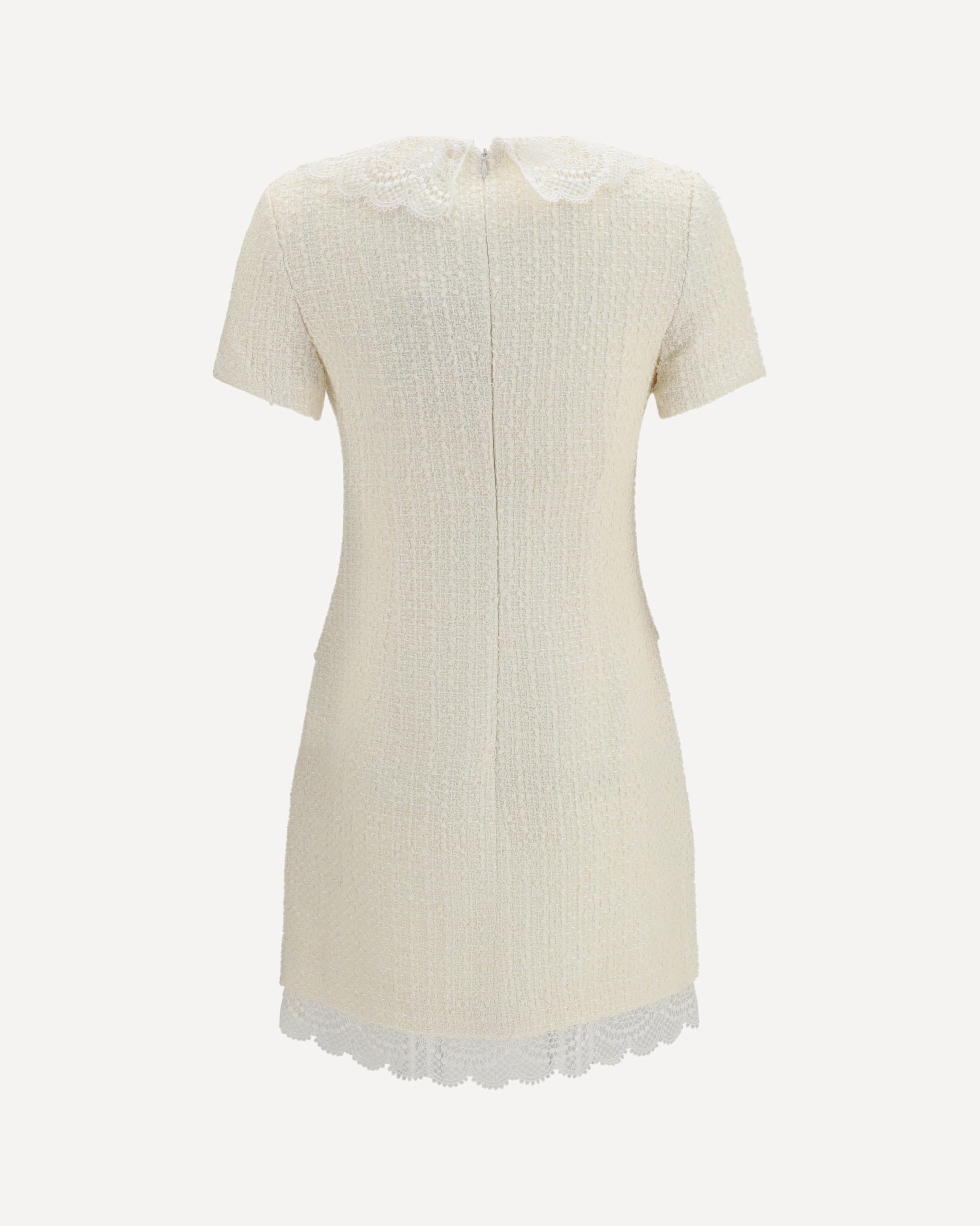 Self-Portrait Tailored Mini Dress With Bouclé Lace Inserts - alternate view