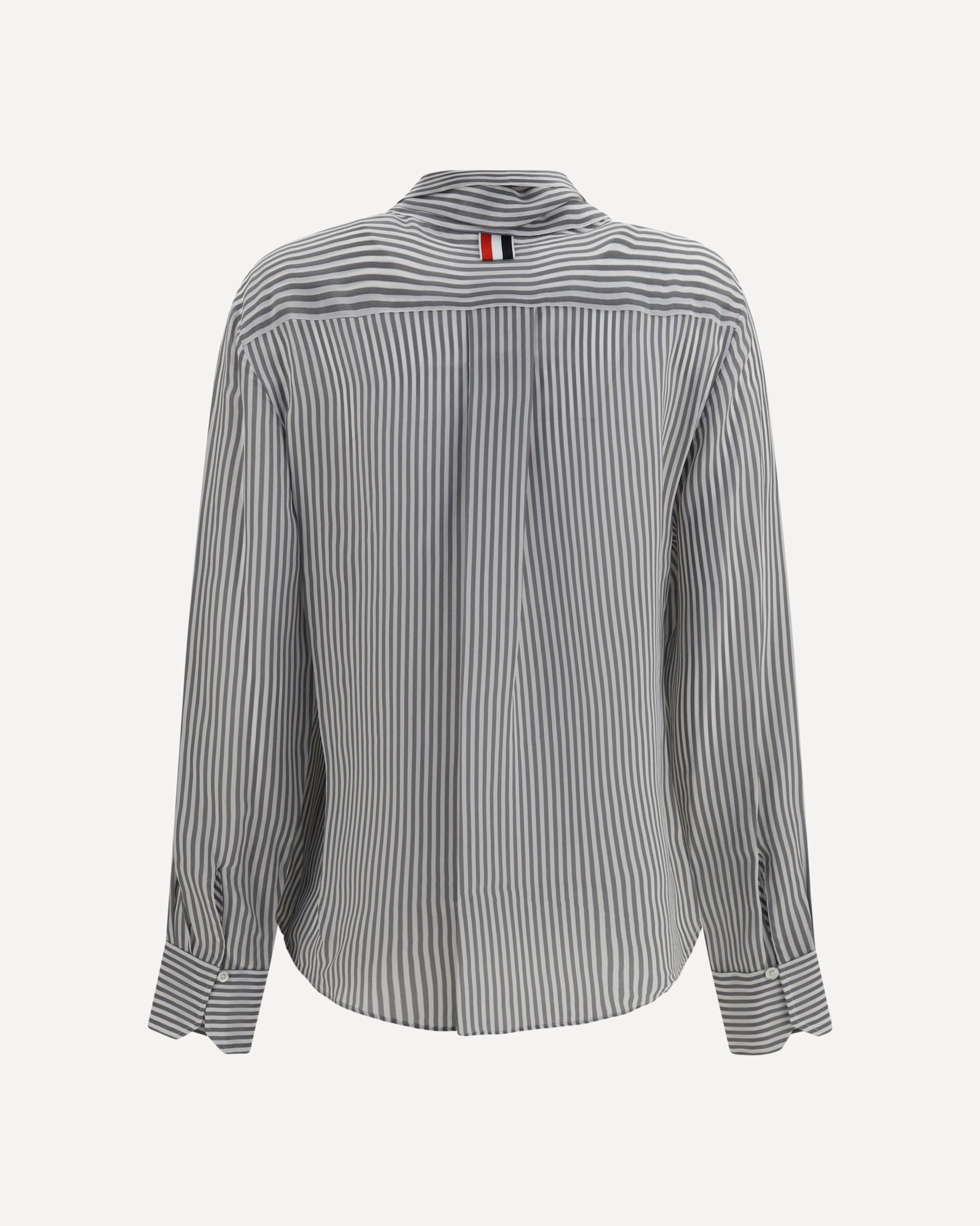 Thom Browne Striped Silk Shirt With Removable Collar - alternate view