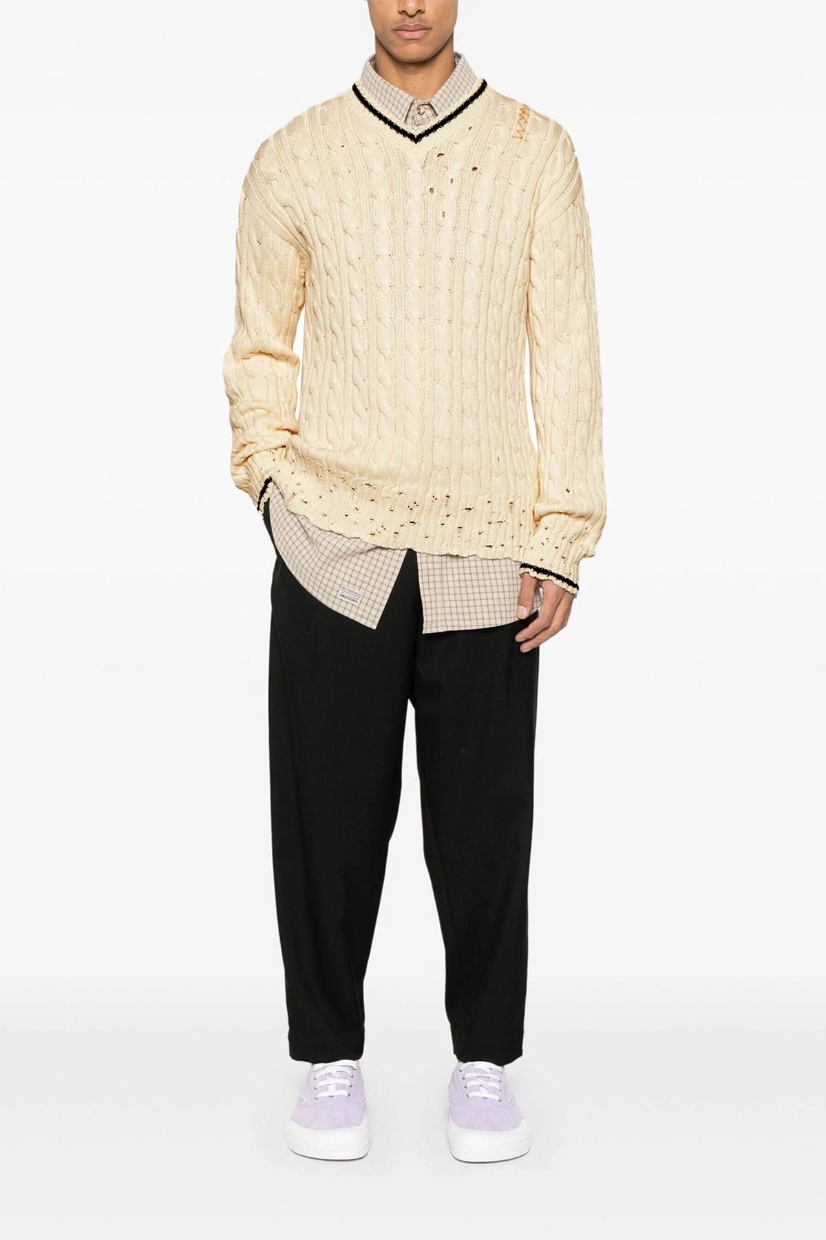Marni Pullover mit V-Ausschnitt in Weiß - alternate view