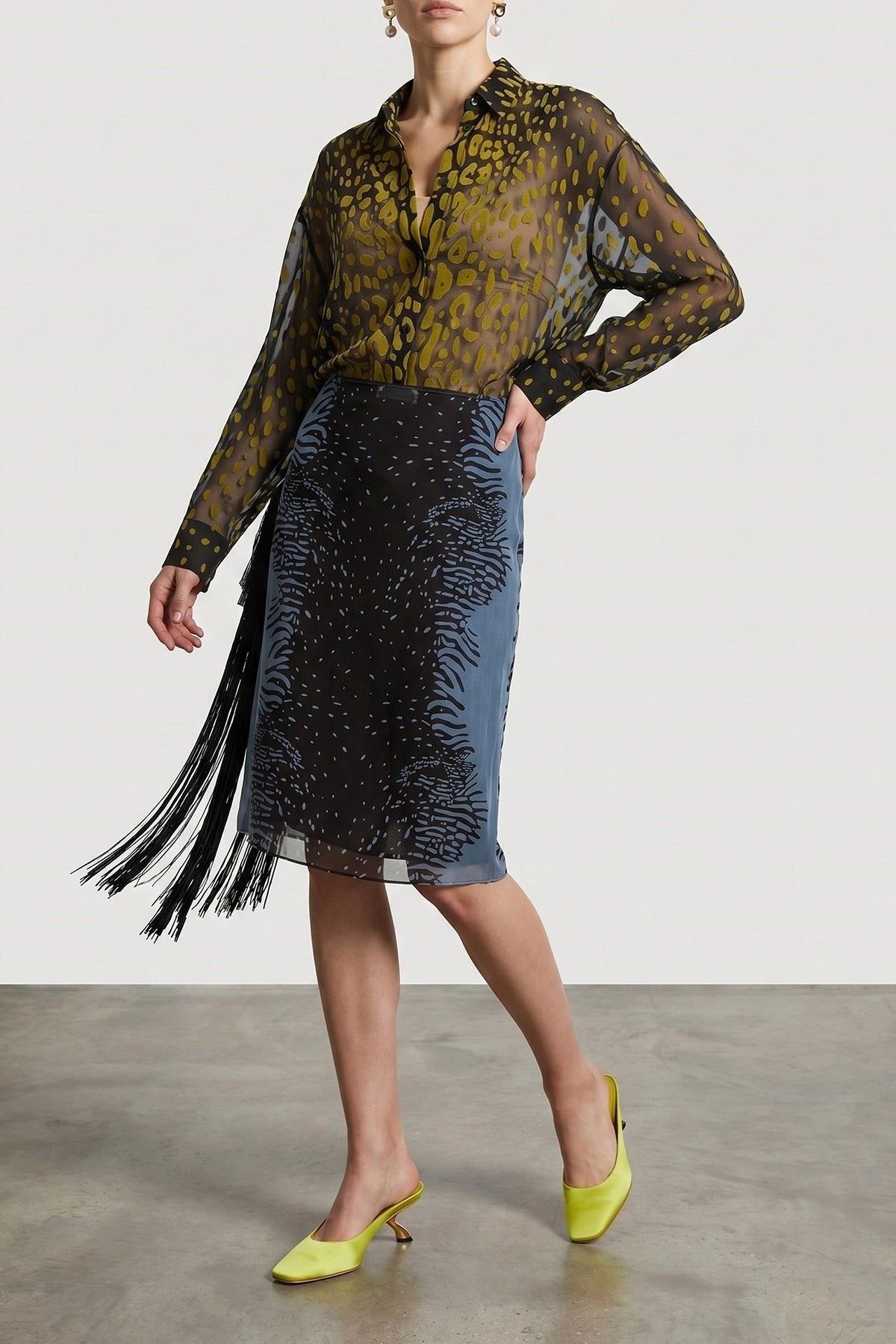 Ferragamo Animal Print Georgette Skirt - alternate view