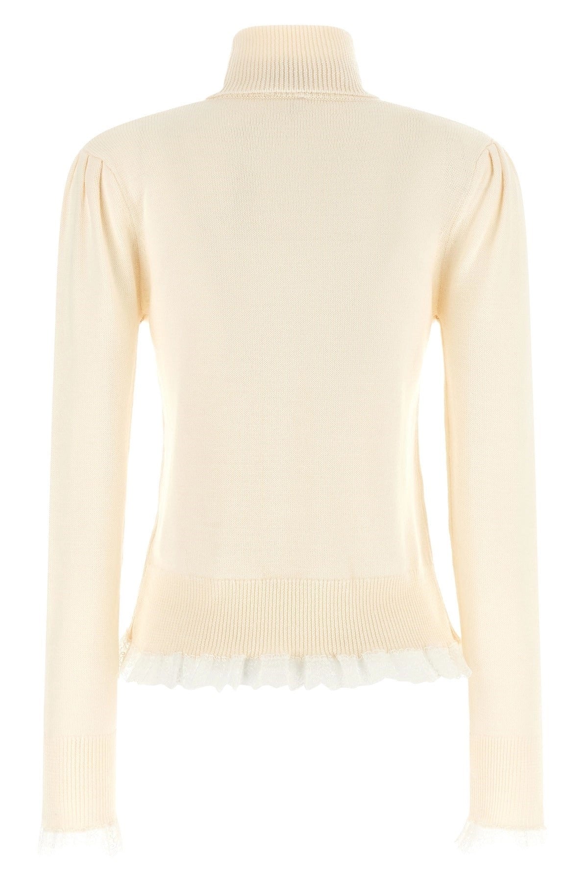 Ganni Turtleneck Sweater With Lace Trim - alternate view