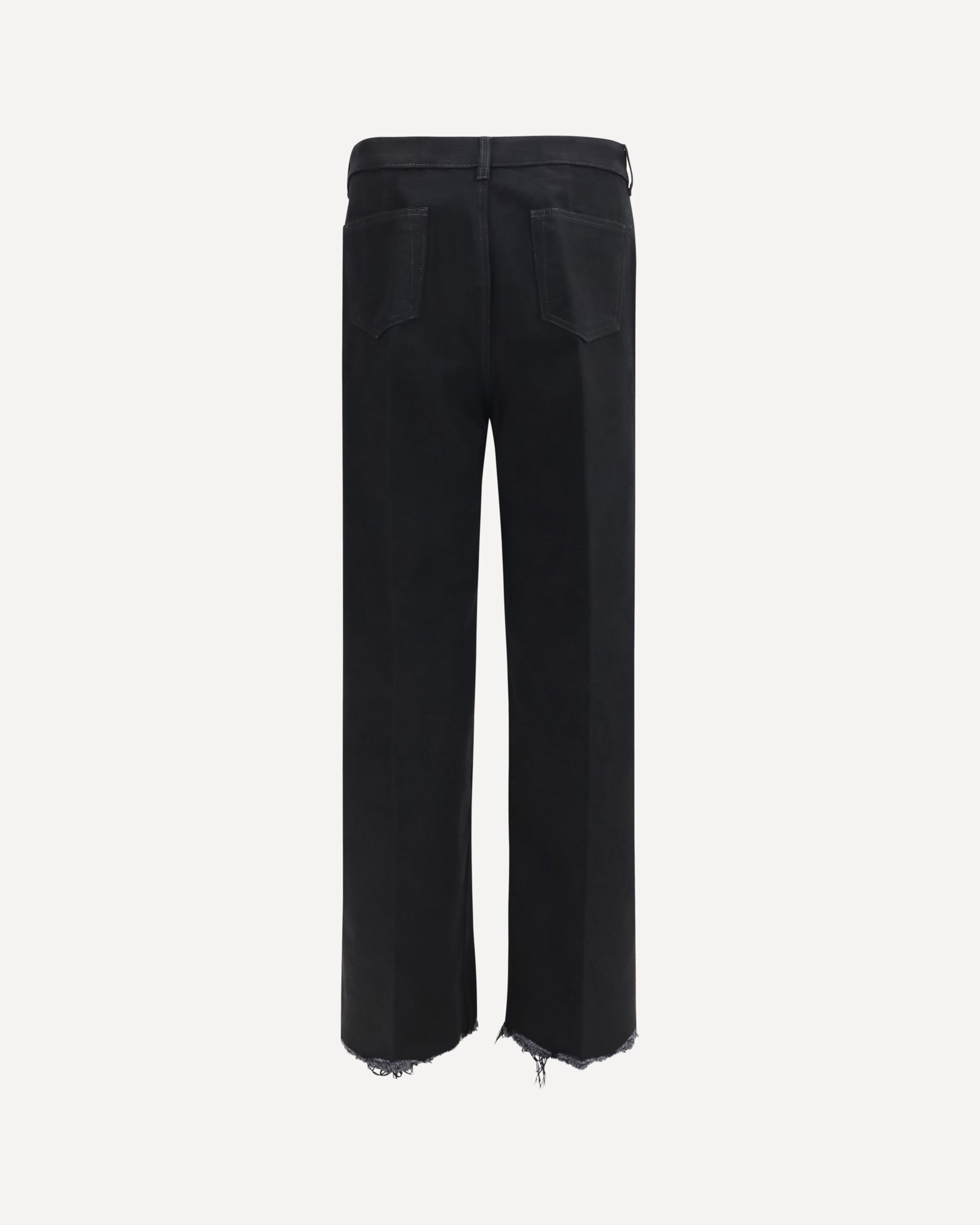 Rick Owens Frayed Hem Cotton Jeans