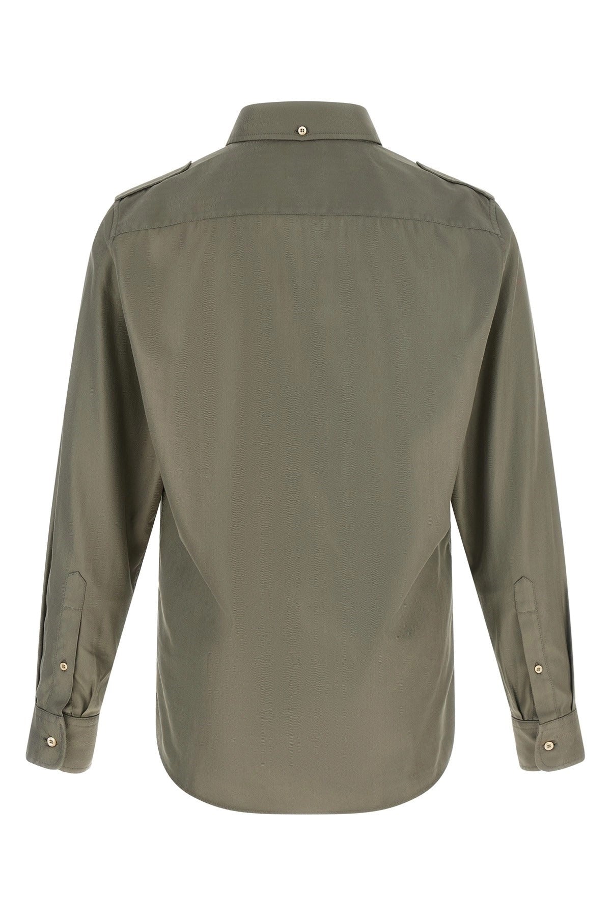 Brunello Cucinelli Green Cotton Chevron Shirt - alternate view