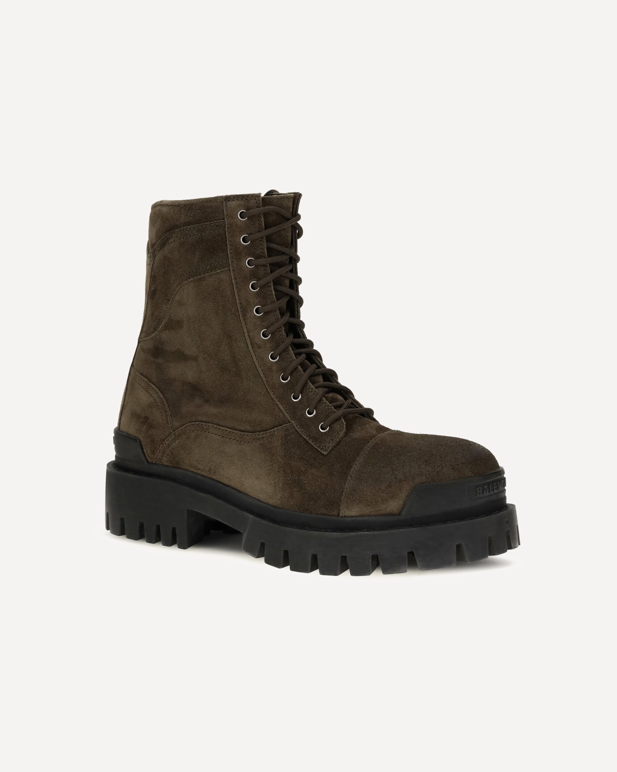 Balenciaga Combat Strike Waxed Suede Boots - alternate view