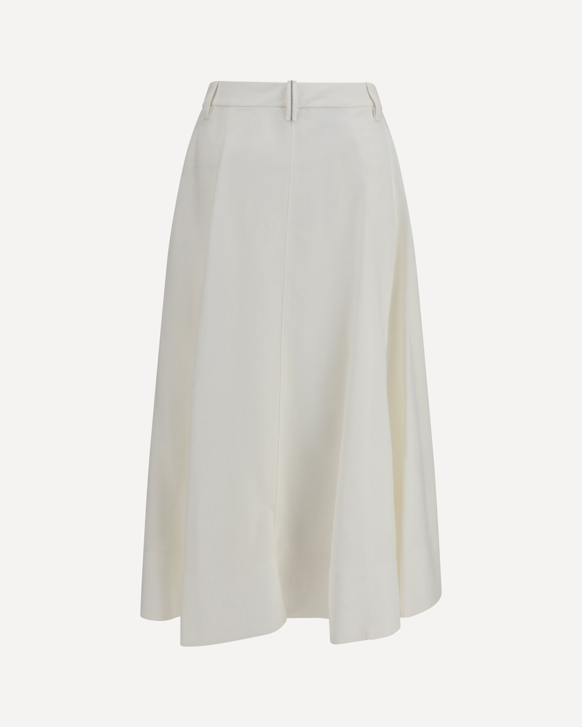 Brunello Cucinelli Fluid Twill Skirt With Monili