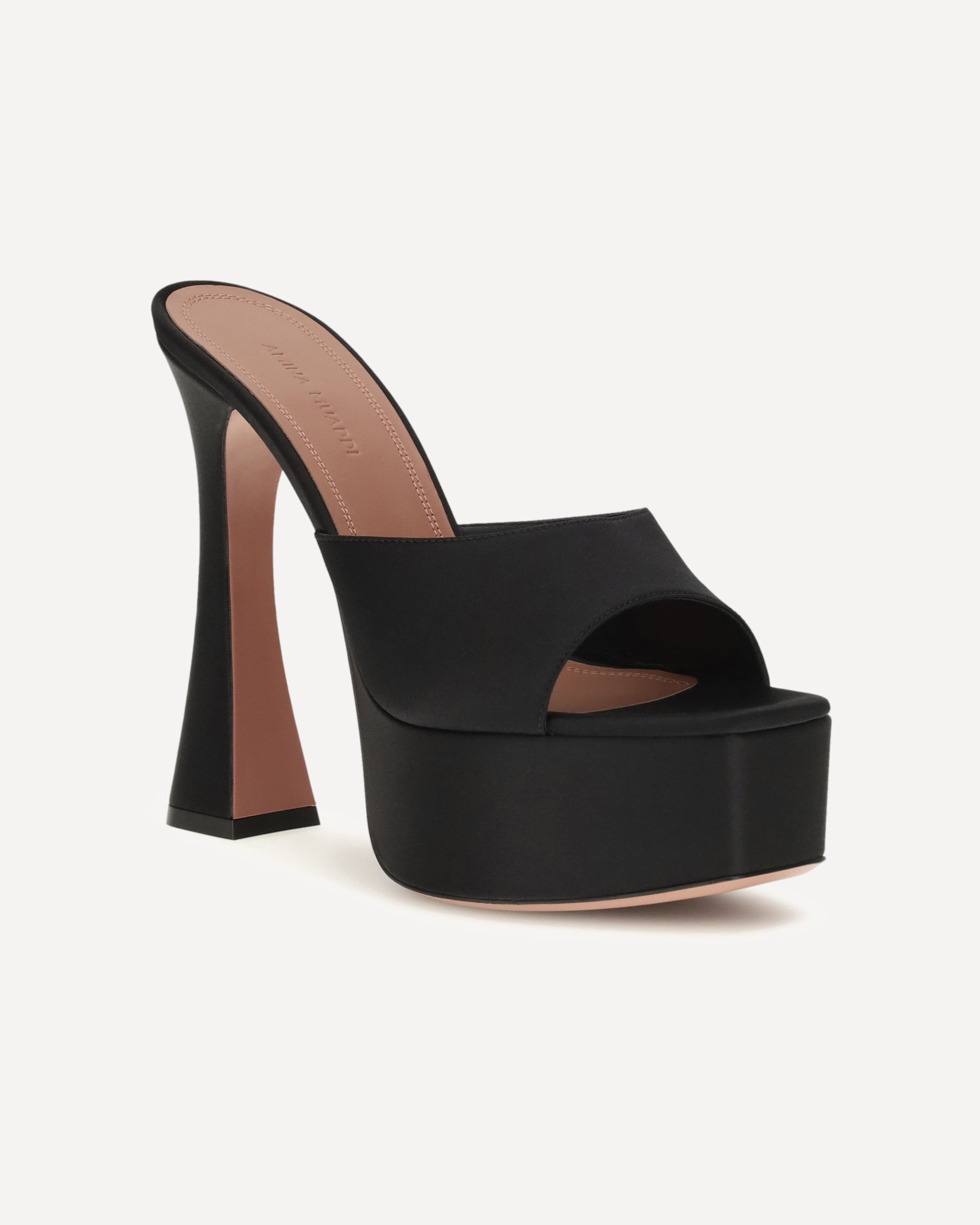 Amina Muaddi Dalida Satin Sandals - alternate view