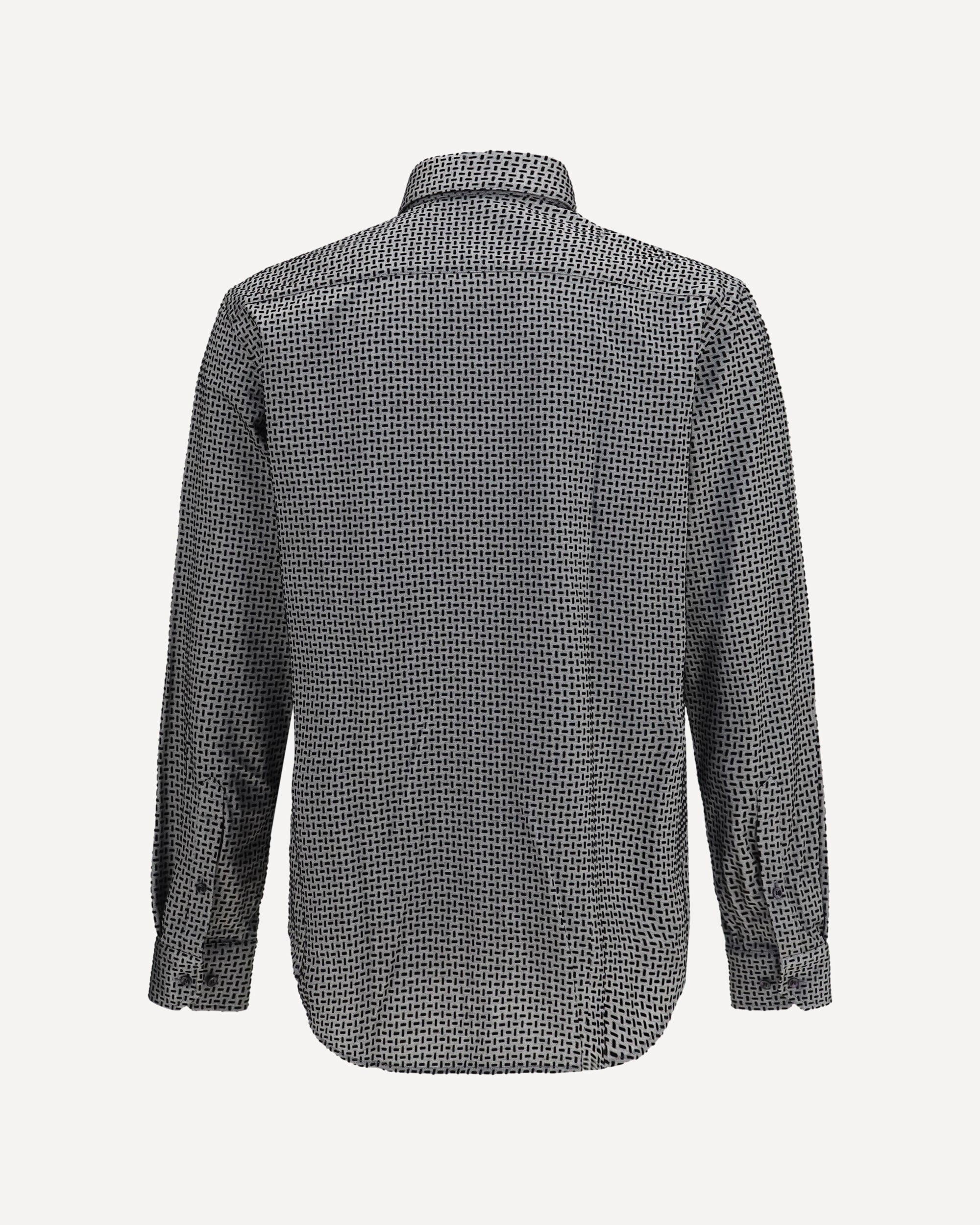 Giorgio Armani Cotton Shirt Geometric Flock Print