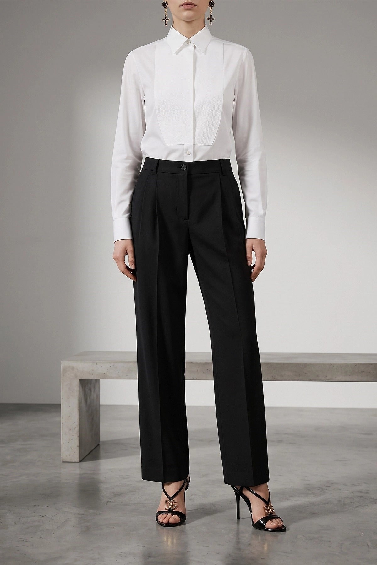 Dolce & Gabbana White Tuxedo Shirt - alternate view