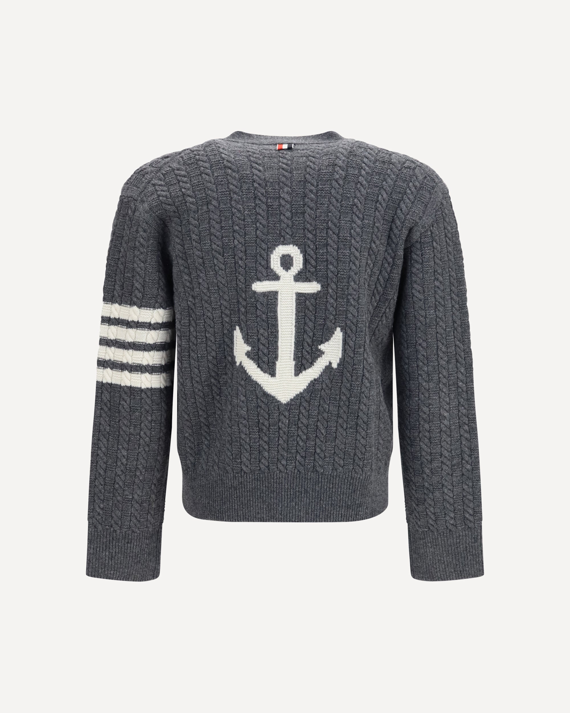 Thom Browne V-Neck Sweater With Anchor Embroidery - alternate view