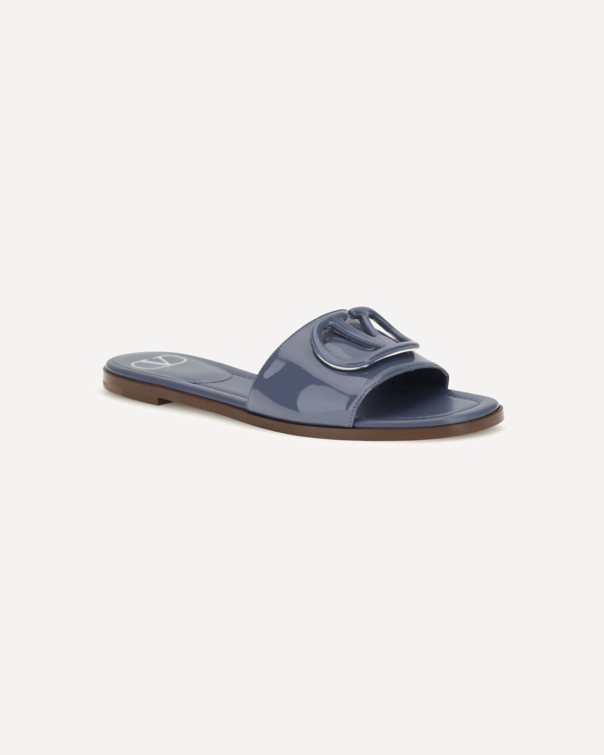 Valentino Garavani VLogo Patent Leather Slide Sandals - alternate view